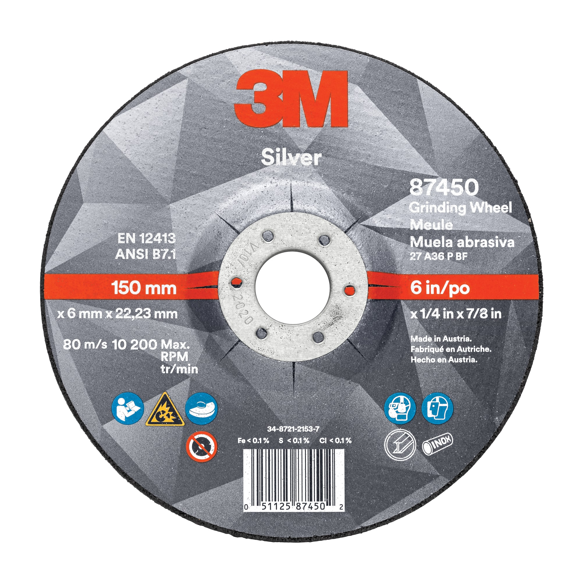 3M™ SILVER CUT OFF WHEEL | 115MMX1MM