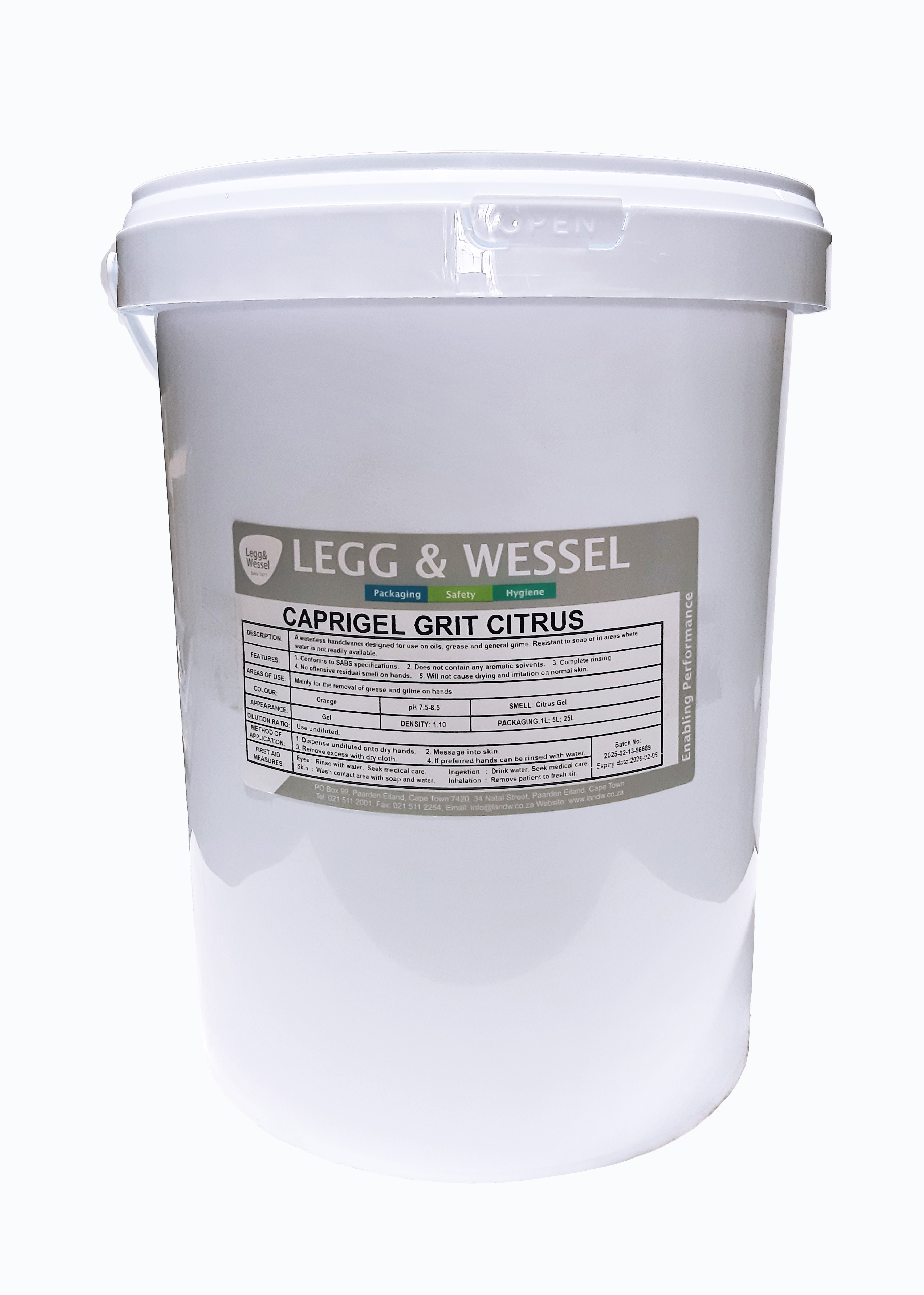 L&W CAPRIGEL CITRUS HAND GRIT | 25L