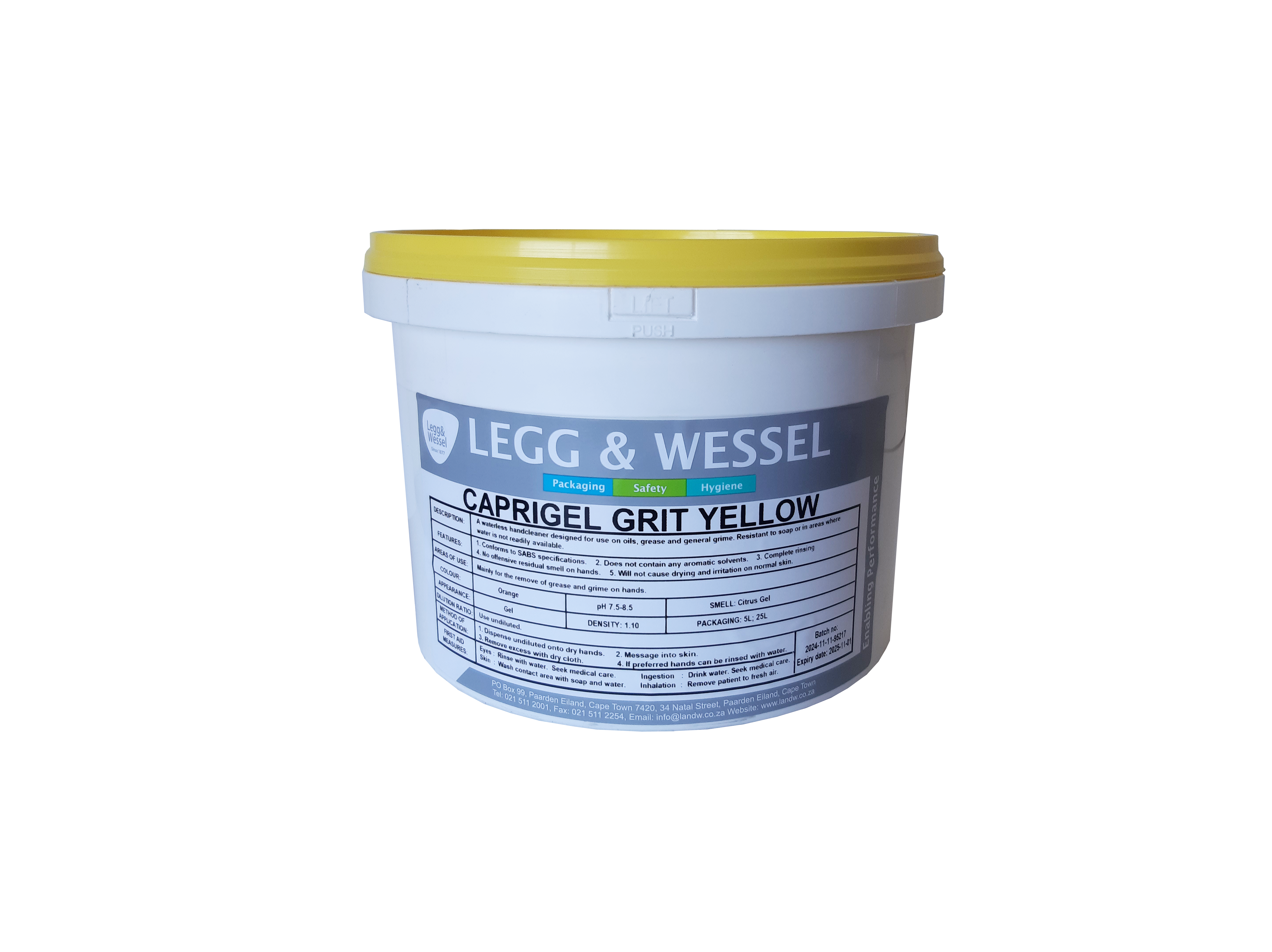 L&W CAPRIGEL YELLOW HAND GRIT | 5L
