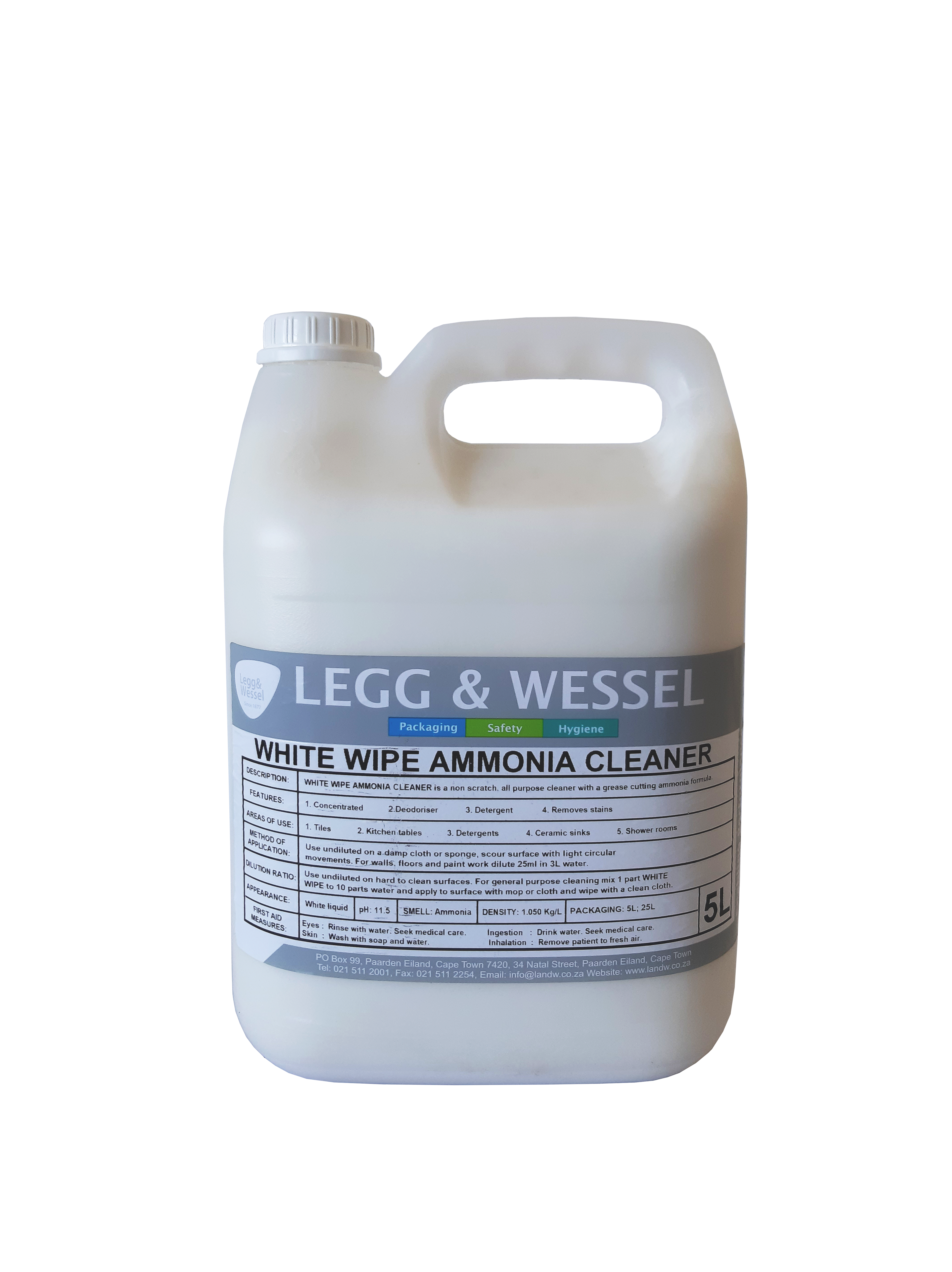 L&W WHITE WIPE AMMONIA CLEANER | 25L