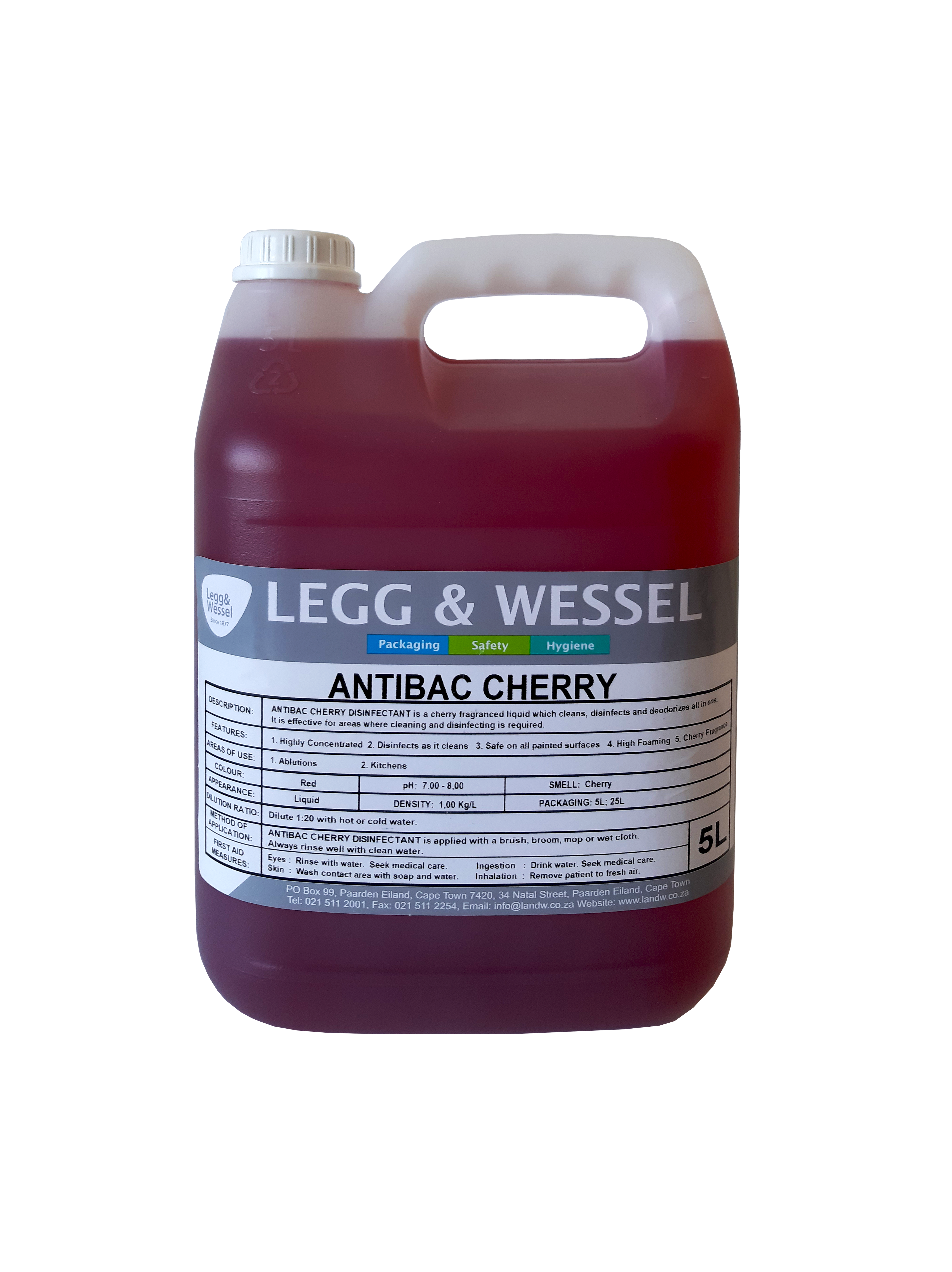 L&W ANTIBAC CHERRY DISINFECTANT | 5L