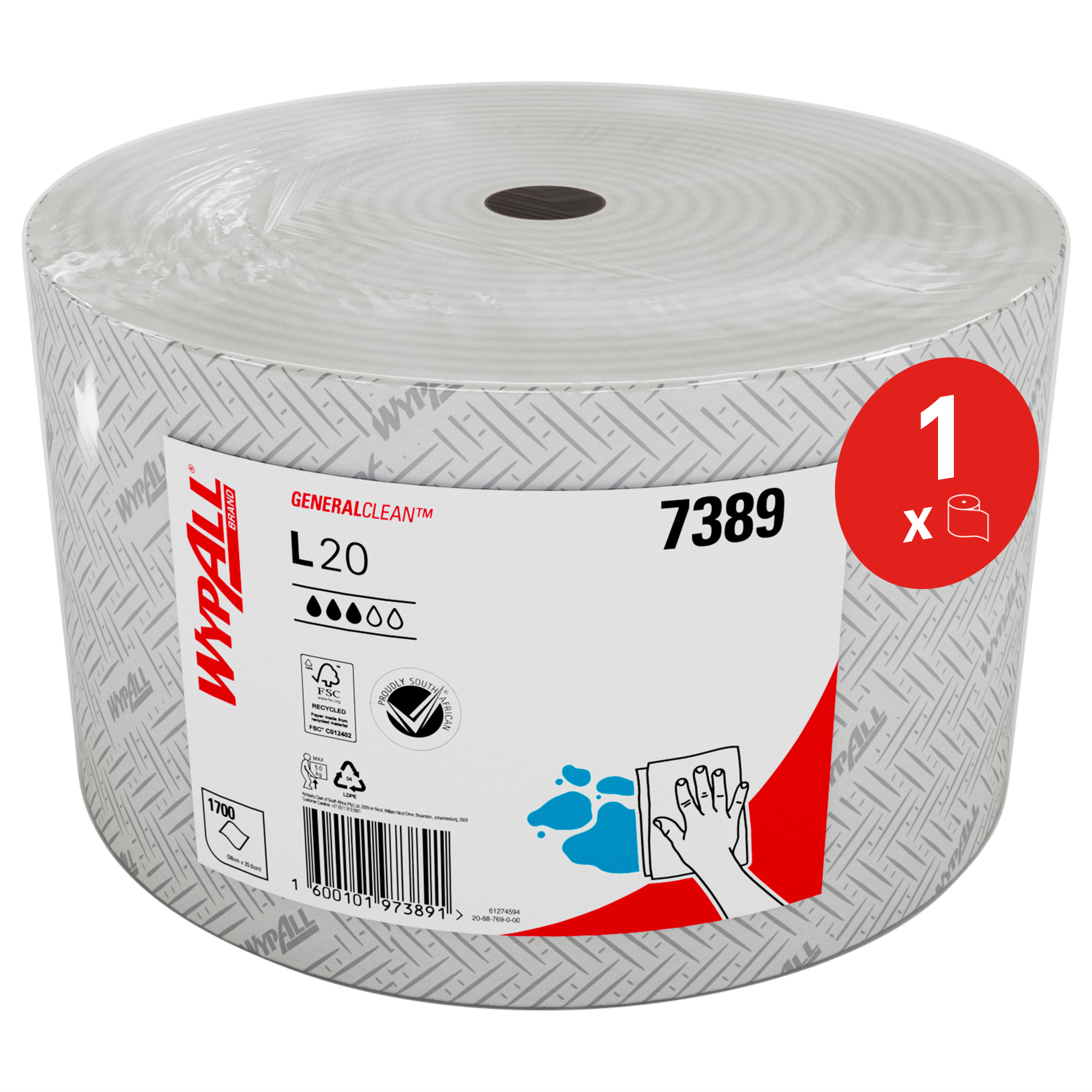 WYPALL® L20 GENERAL CLEAN - LARGE ROLL / WHIT