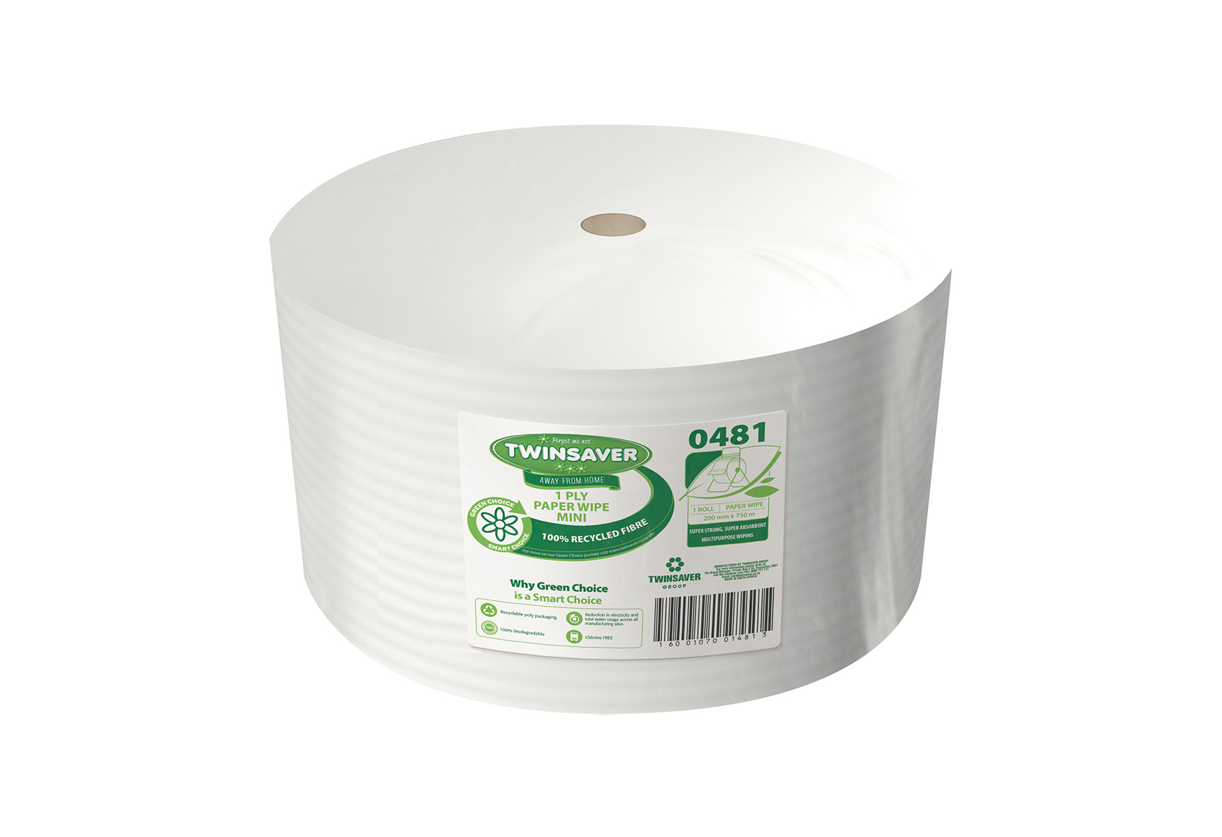 TWINSAVER® MINI WIPE | 1 PLY | 750MMX200M