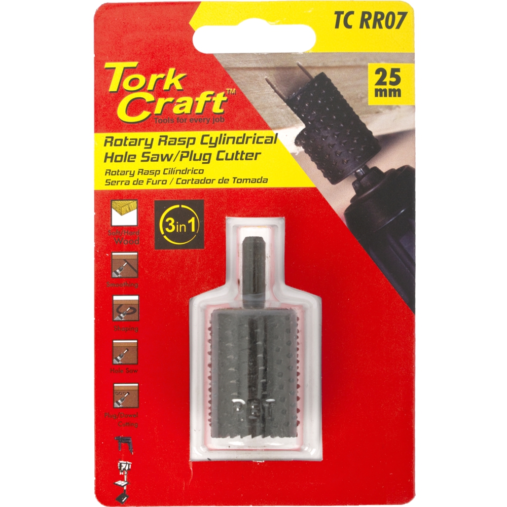 3 IN 1 ROTARY RASP CYL. / HOLE SAW / PLUG CUTTER X