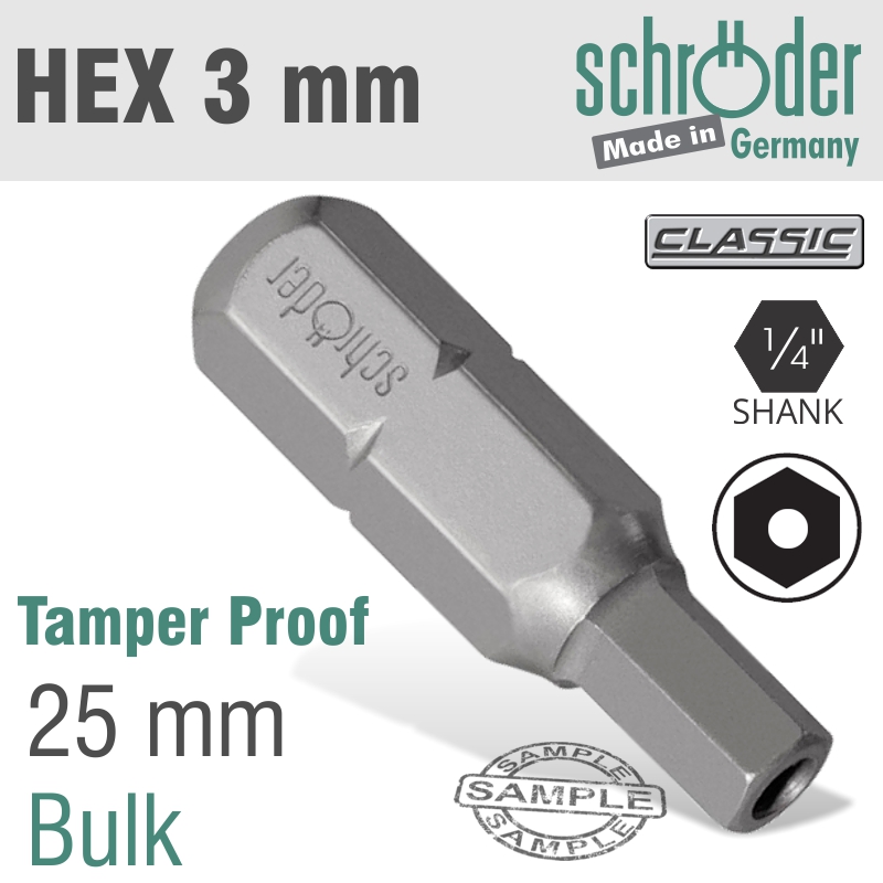 ALLEN/HEX SECURITY INSERT BIT BULK