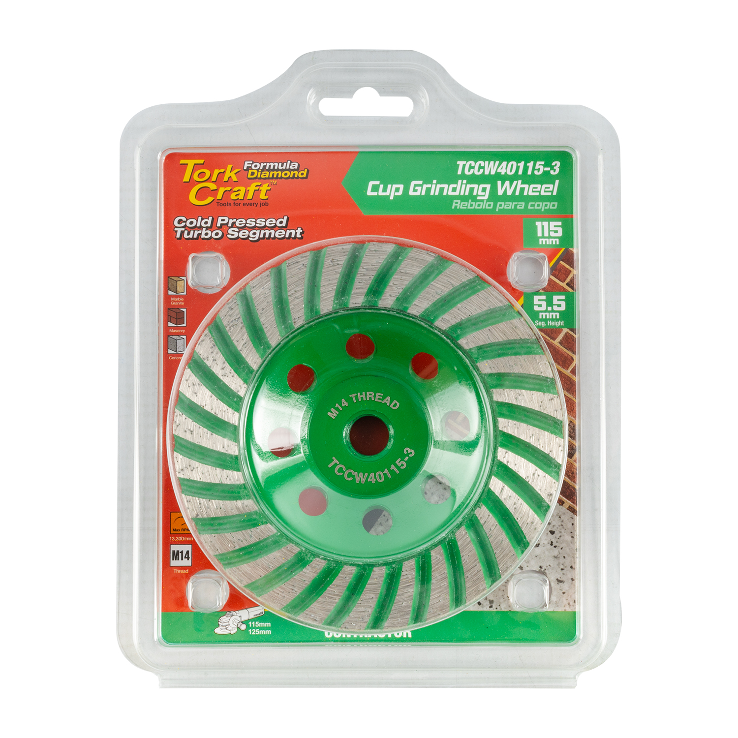 DIA. CUP WHEEL X M14 TURBO COLD PRESSED CONTRACTOR