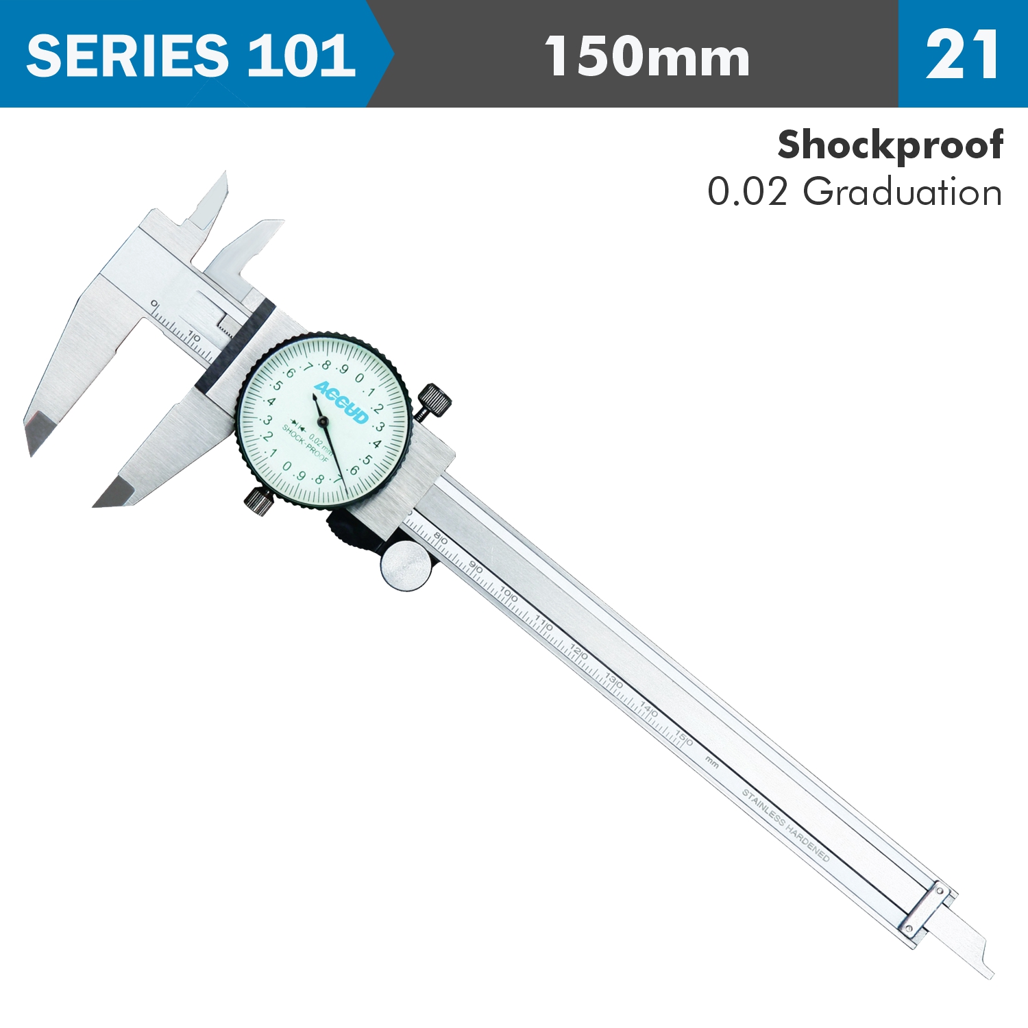 DIAL CALIPER ACC. GRAD. S/STEEL SHOCKPROOF