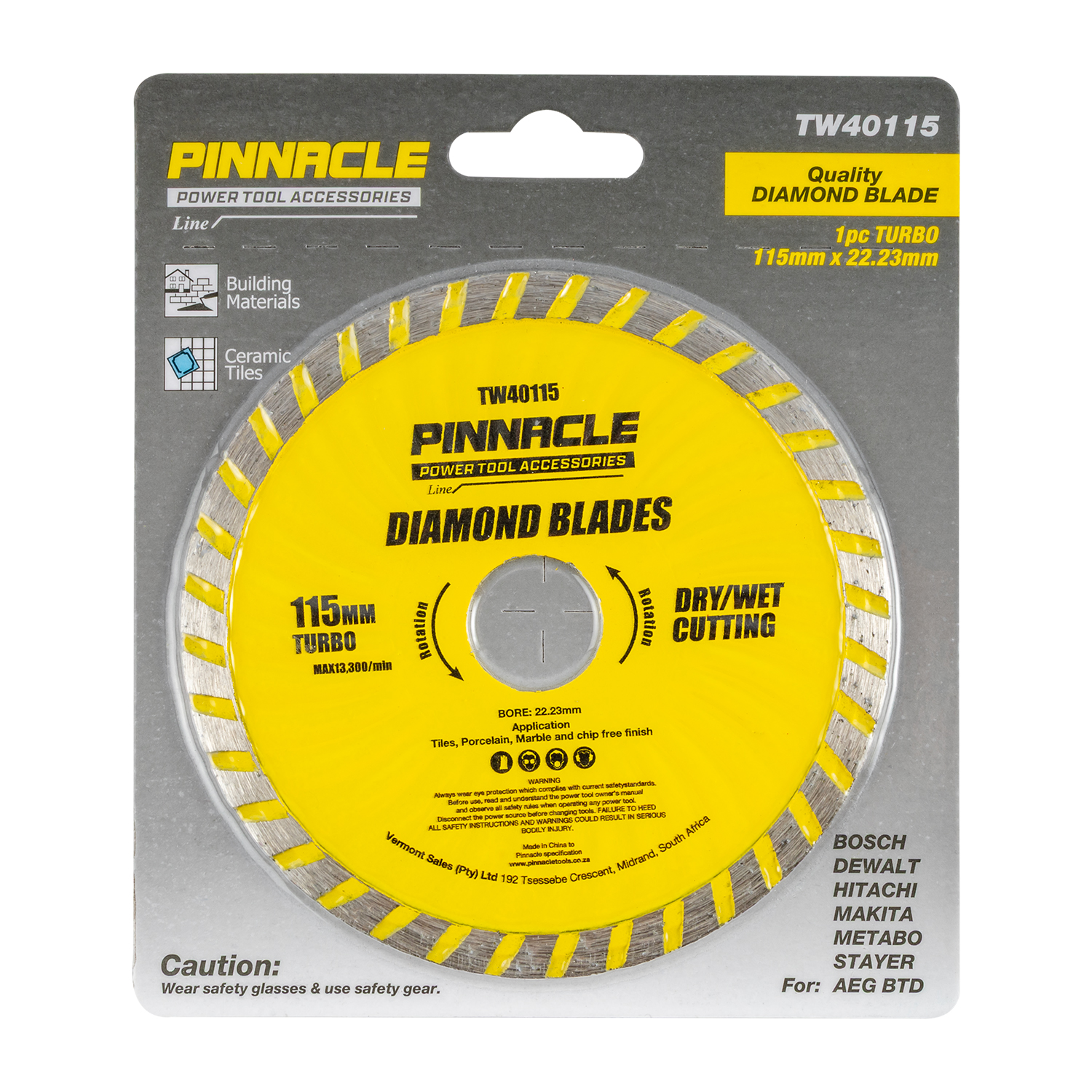 DIAMOND BLADE TURBO WAVE X 22.22 PINNACLE