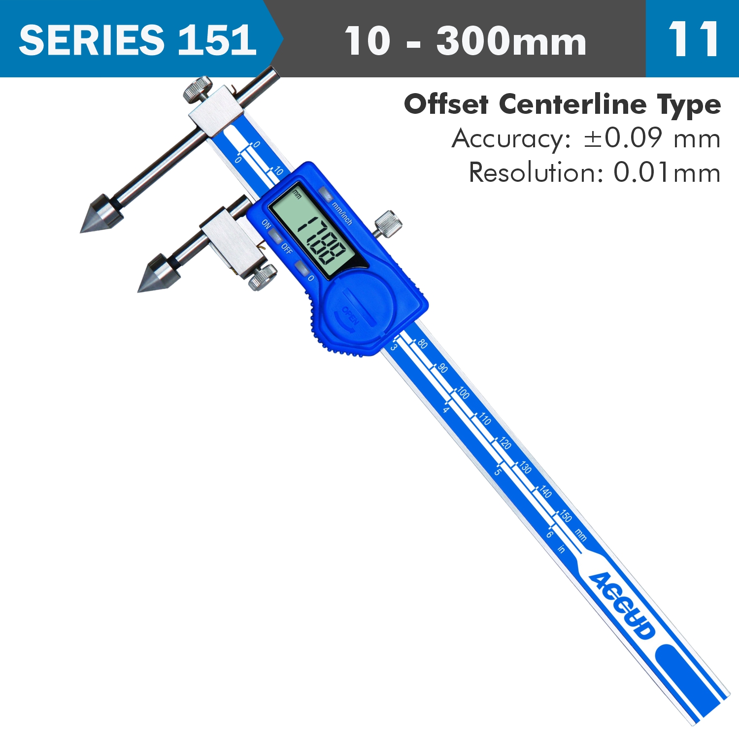 DIG. CALIPER 10- OFFSET CENTERLINE ACC. RES. S/STEE