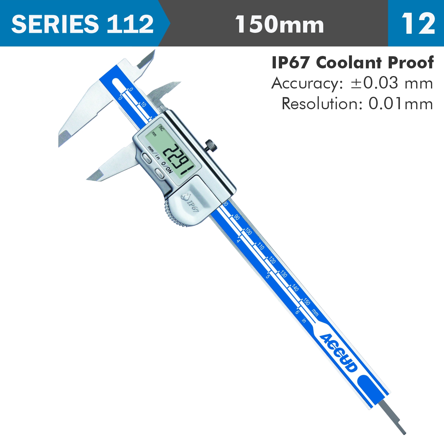 DIG. CALIPER ACC. IP67 LEVEL RES.