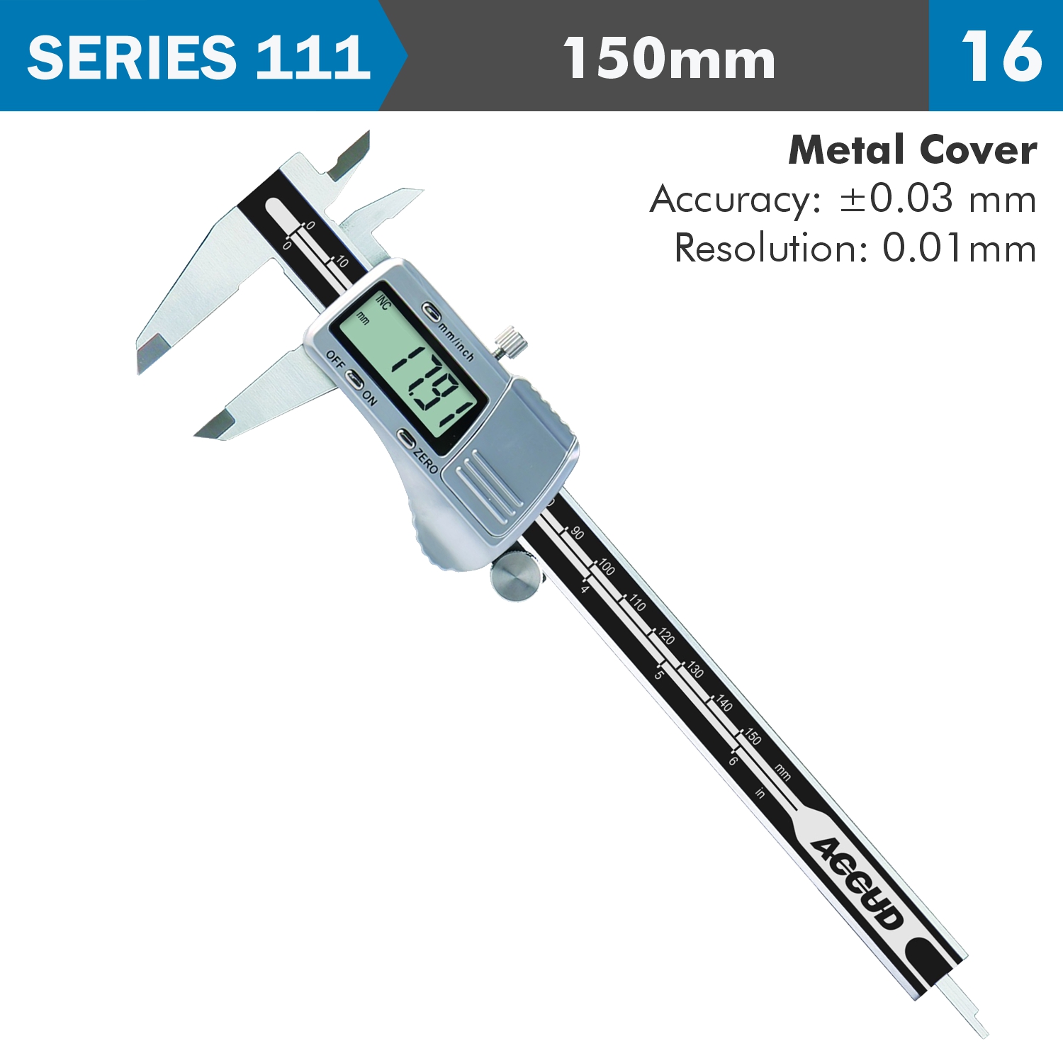 DIG. CALIPER ACC. METAL COVER S/STEEL RES.