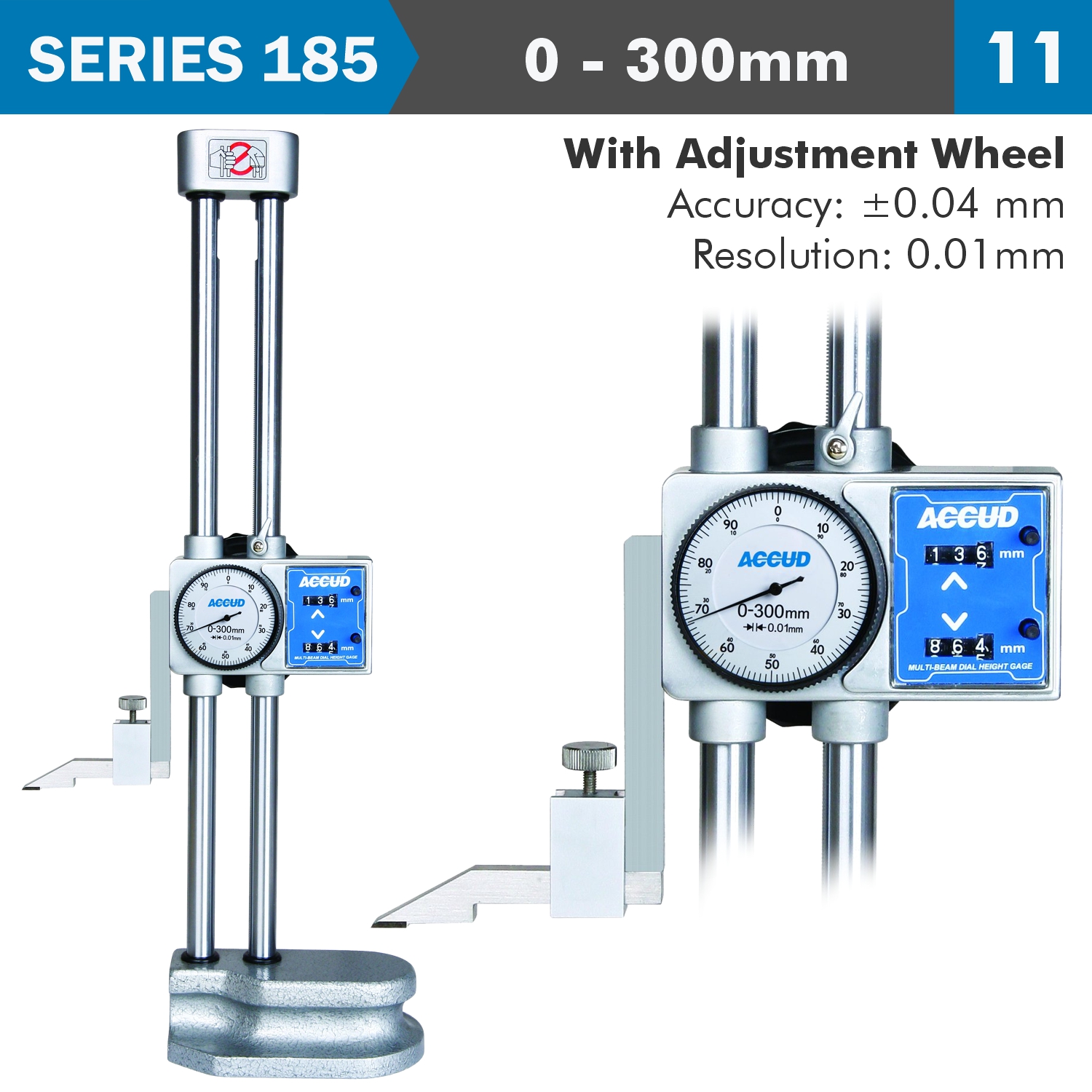 DIG. HEIGHT GAUGE ACC. DRIVING WHEEL GRAD. S/STEEL