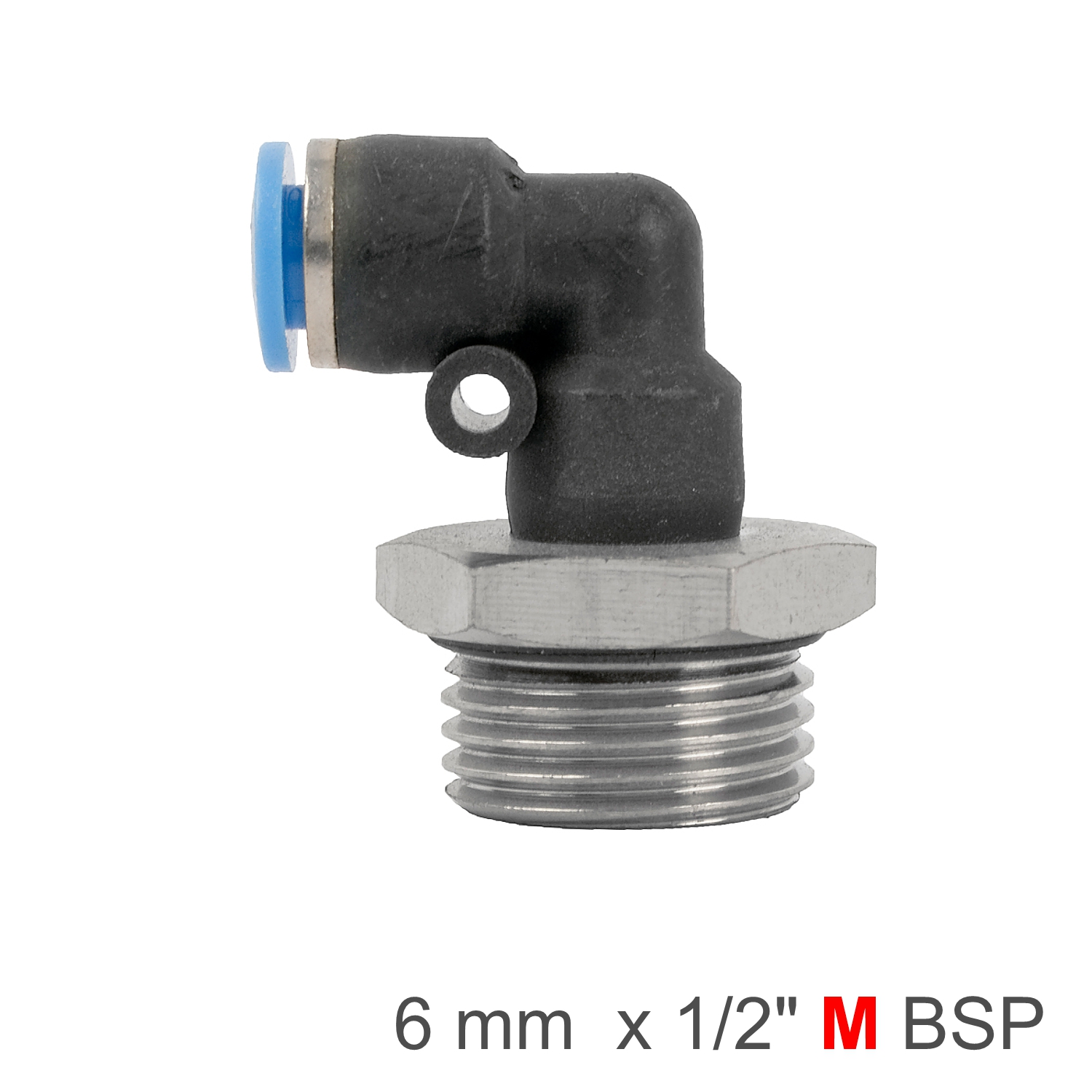 ELBOW W/O-RING -1/2 M PU HOSE FITTING
