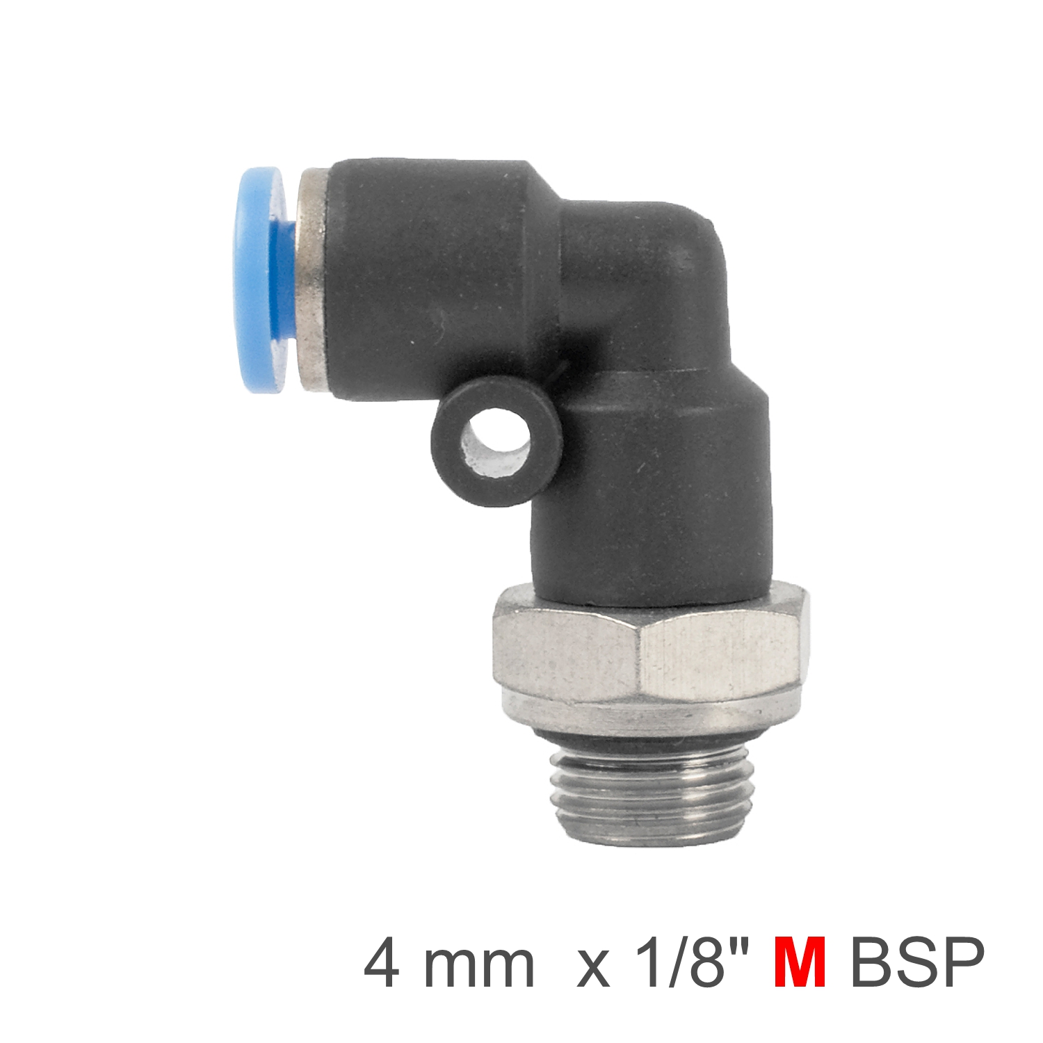 ELBOW W/O-RING -1/8 M PU HOSE FITTING