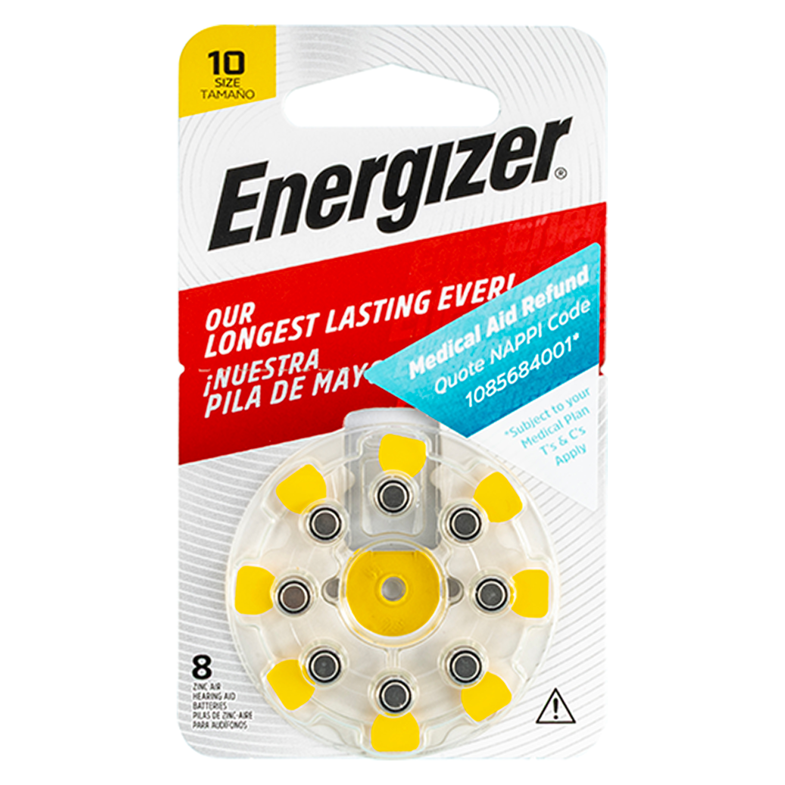 Energizer Hearing Aid Battery Num Color -8Pack Zinc Air Energizer