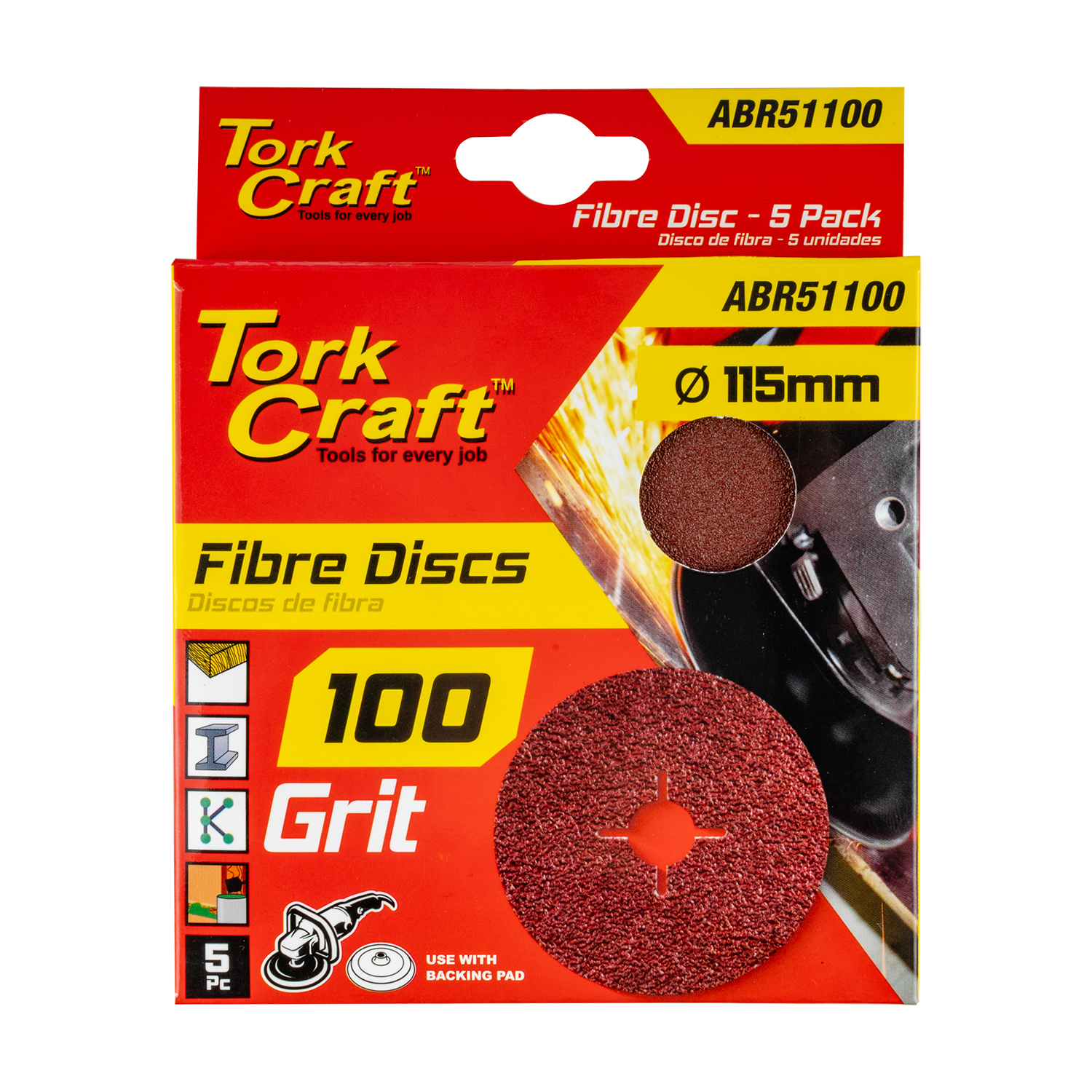 FIBRE DISC 100 GRIT 5/PACK