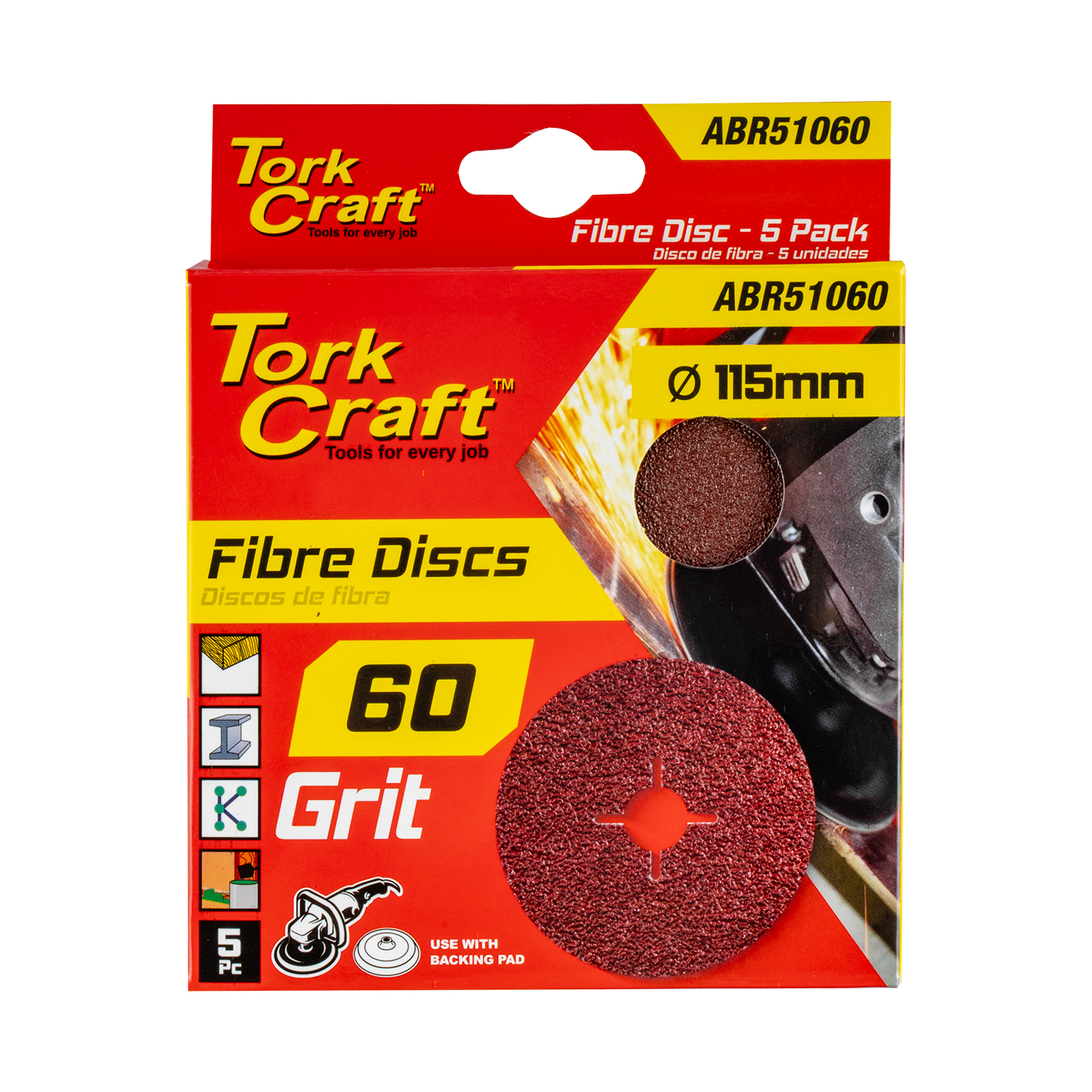FIBRE DISC 60 GRIT 5/PACK
