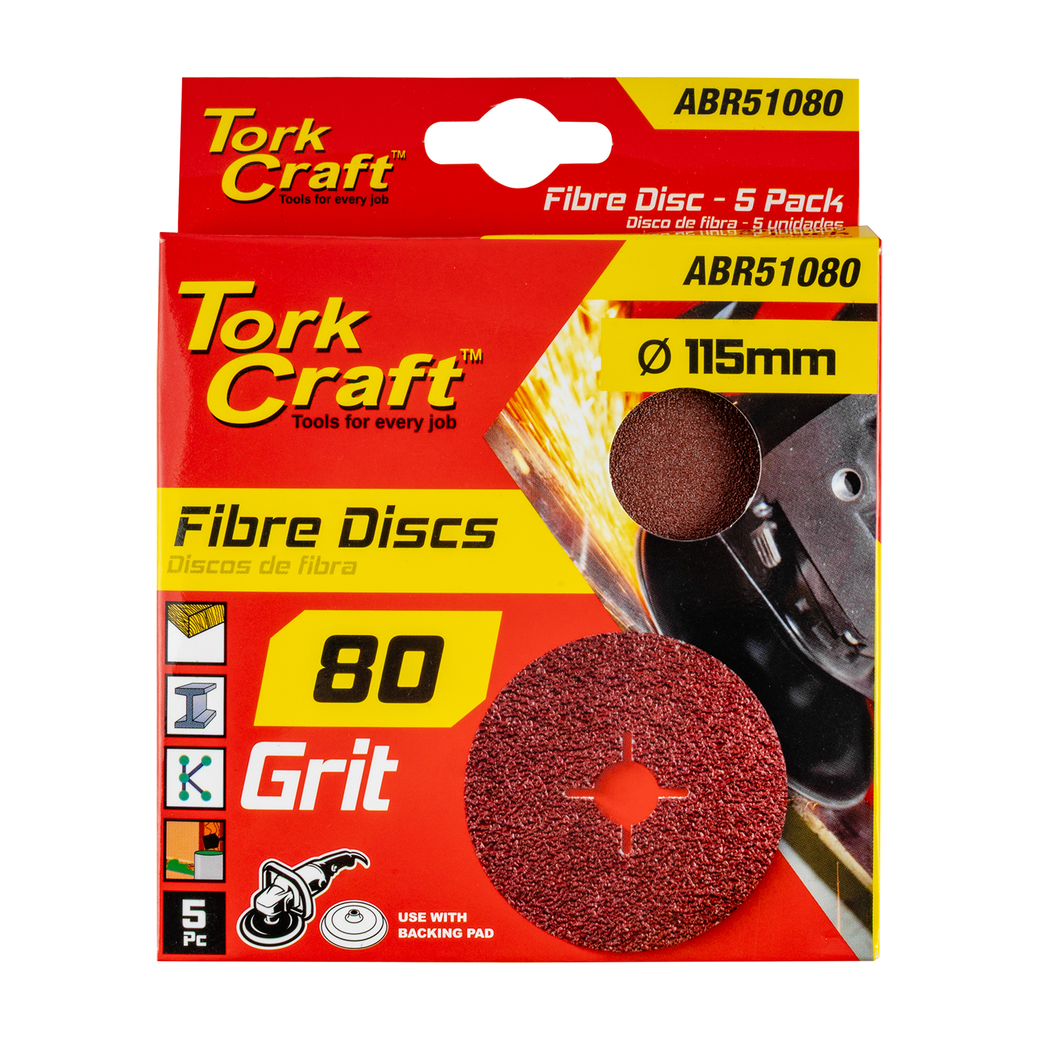 FIBRE DISC 80 GRIT 5/PACK
