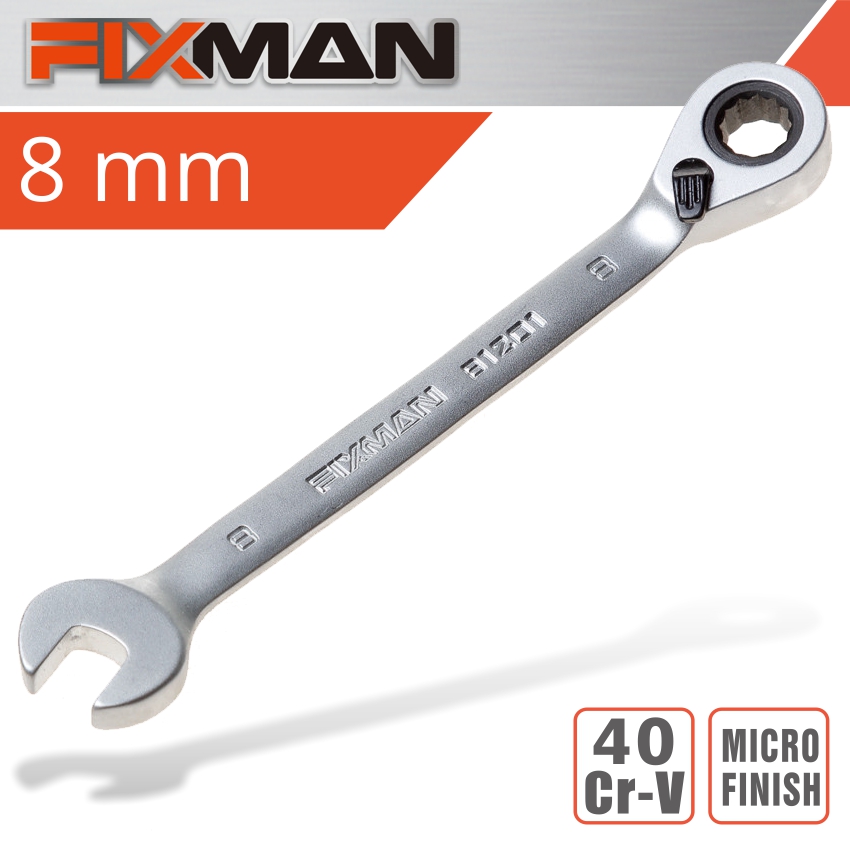 FIXMAN REVERSIBLE COMBINATION RATCHETING WRENCH