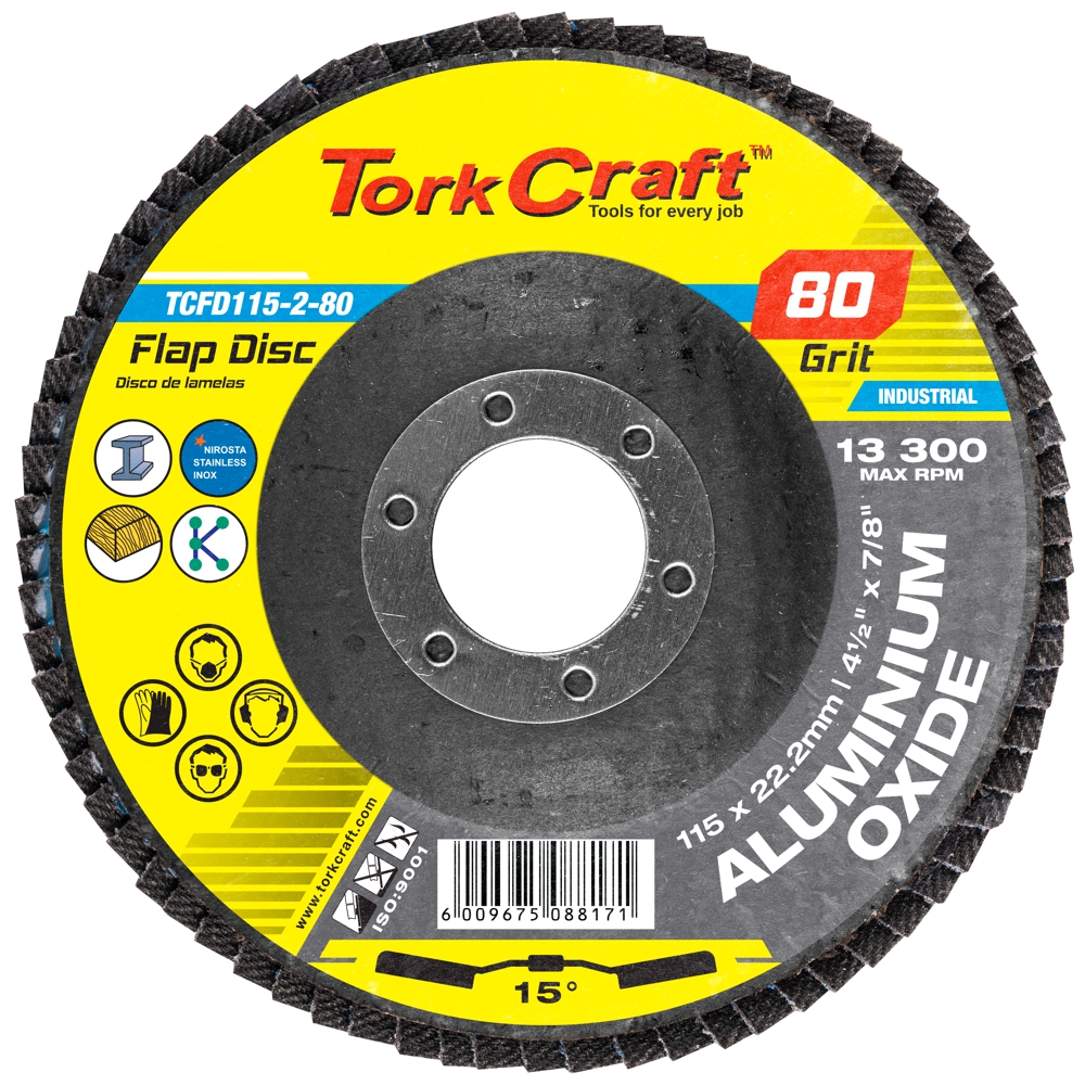 FLAP DISC 15 DEG.ANGLE 80GRIT A/O