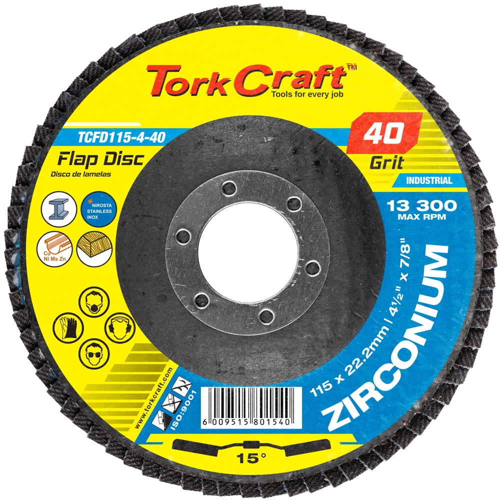 FLAP DISC ZIRCONIUM 40GRIT ANGLED