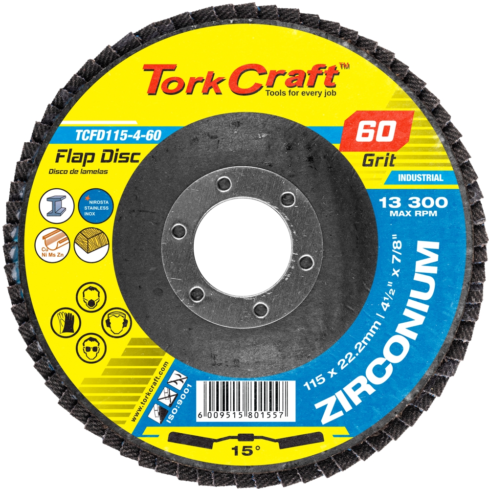 FLAP DISC ZIRCONIUM 60GRIT ANGLED