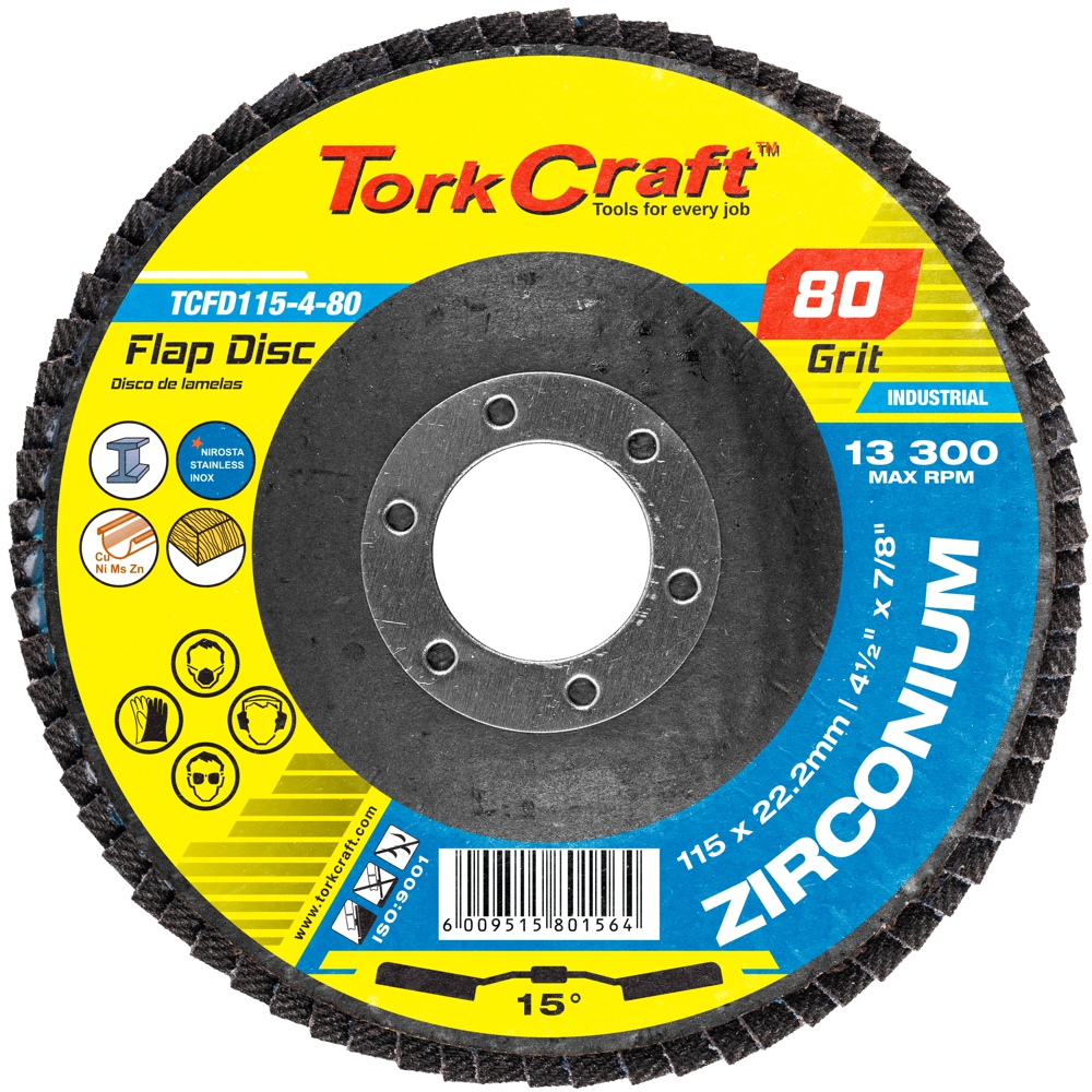 FLAP DISC ZIRCONIUM 80GRIT ANGLED