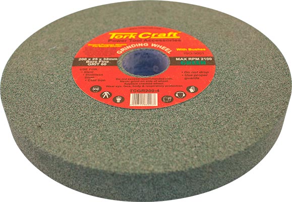 GRINDING WHEEL 200X25X32MM BORE FINE 60GR W/BUSHES FOR B/G