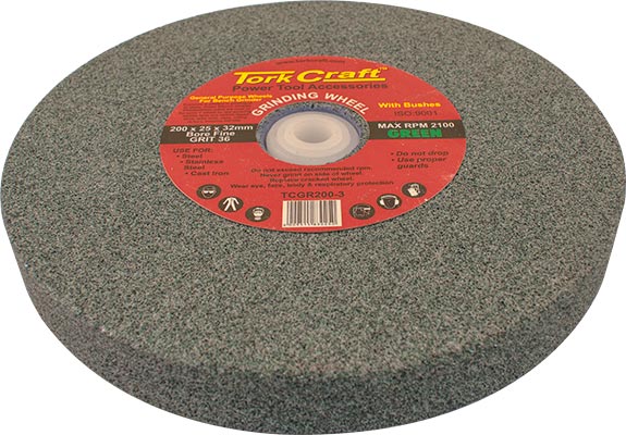 GRINDING WHEEL 200X25X32MM COARSE 36GR W/BUSHES FOR BENCH GRIN