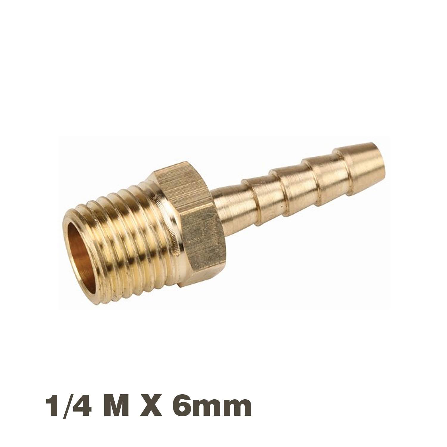 HOSE TAIL CONNECTOR BRASS 1/4M X