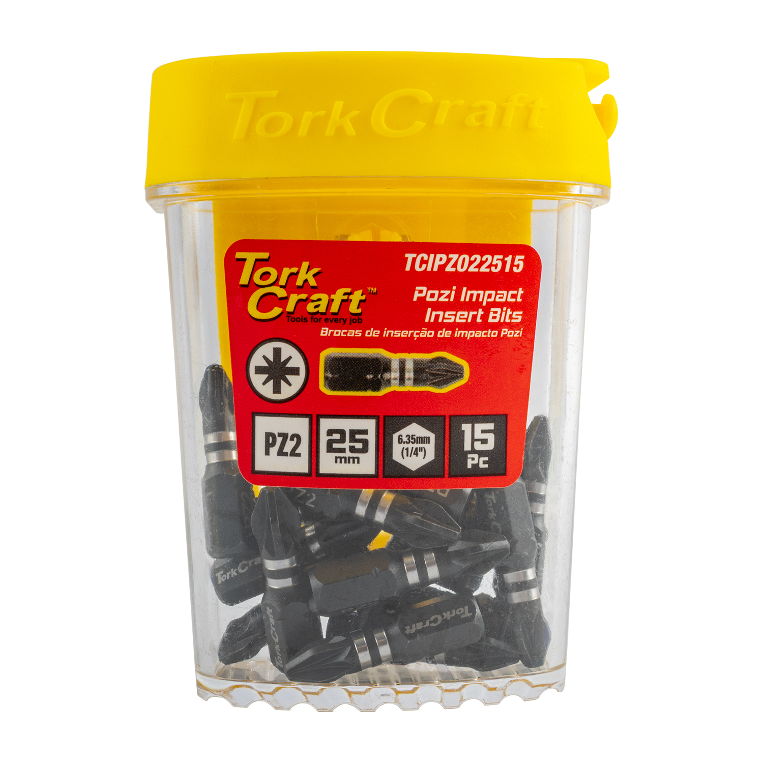 IMPACT POZI.2 X INSERT BIT 15PC TIC TAC CASE PZ2