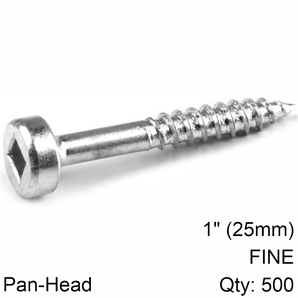 Kreg Zinc Pocket Hole Screws 1.00' #6 Fine Thread Pan Head 500Ct
