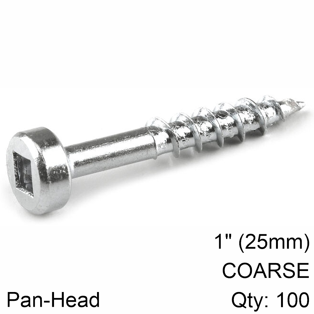 Kreg Zinc Pocket Hole Screws 1.00' #7 Coarse Thread Pan Head 100C