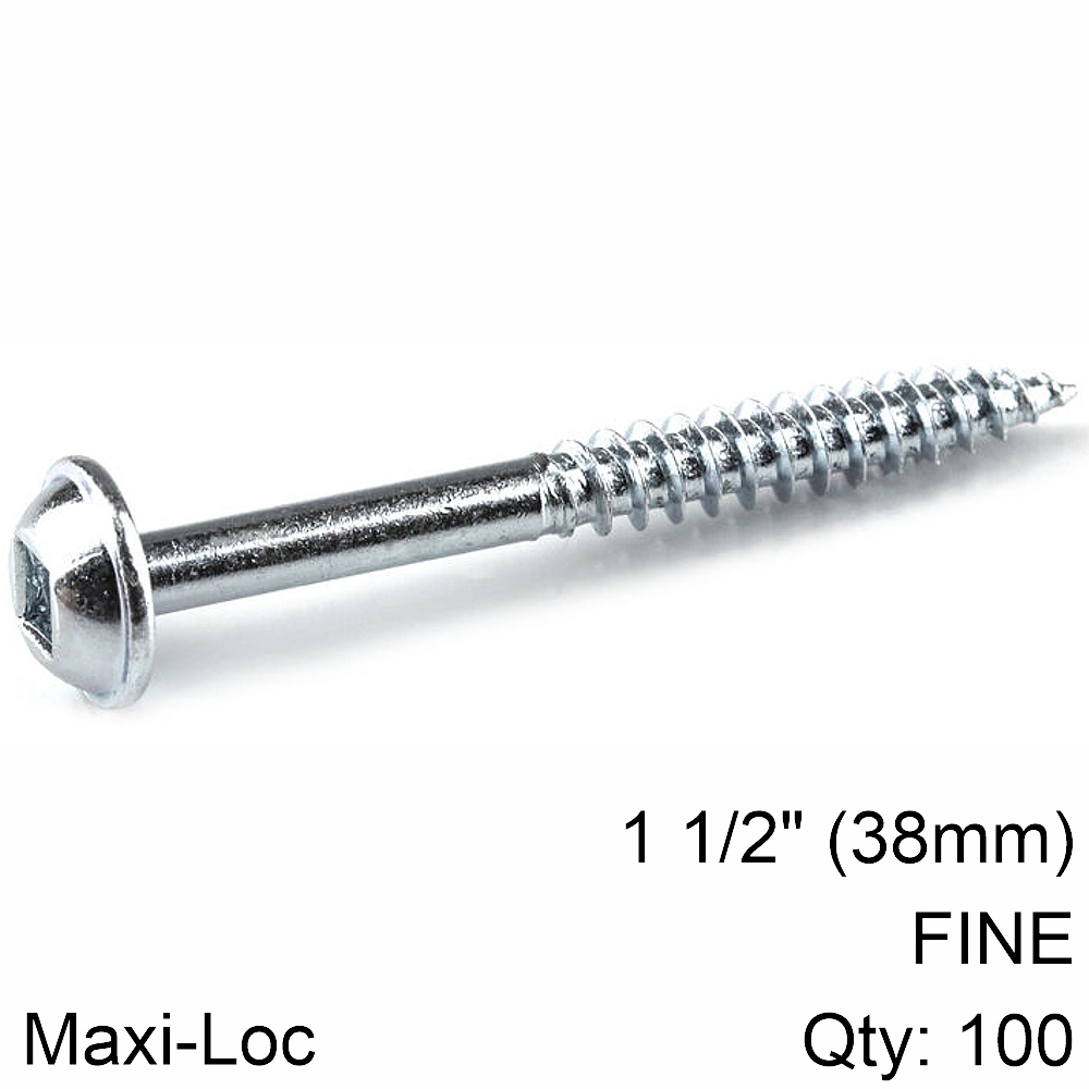 Kreg Zinc Pocket Hole Screws 1.50' #7 Fine Thread Mx Loc 100Ct