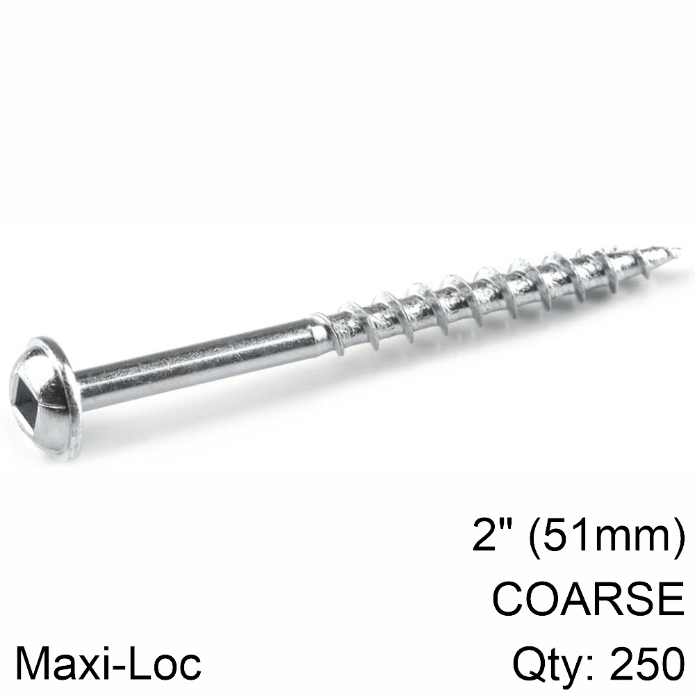 Kreg Zinc Pocket Hole Screws 2.00' #8 Coarse Thread Mx Loc 250Ct