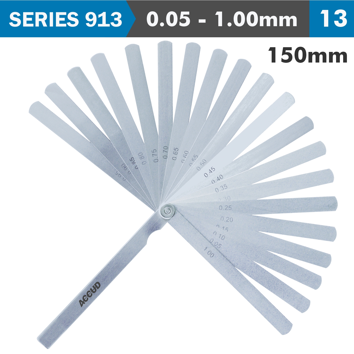 LONG FEELER GAUGE 0.05-1.00 13 LEAVES DIN2275