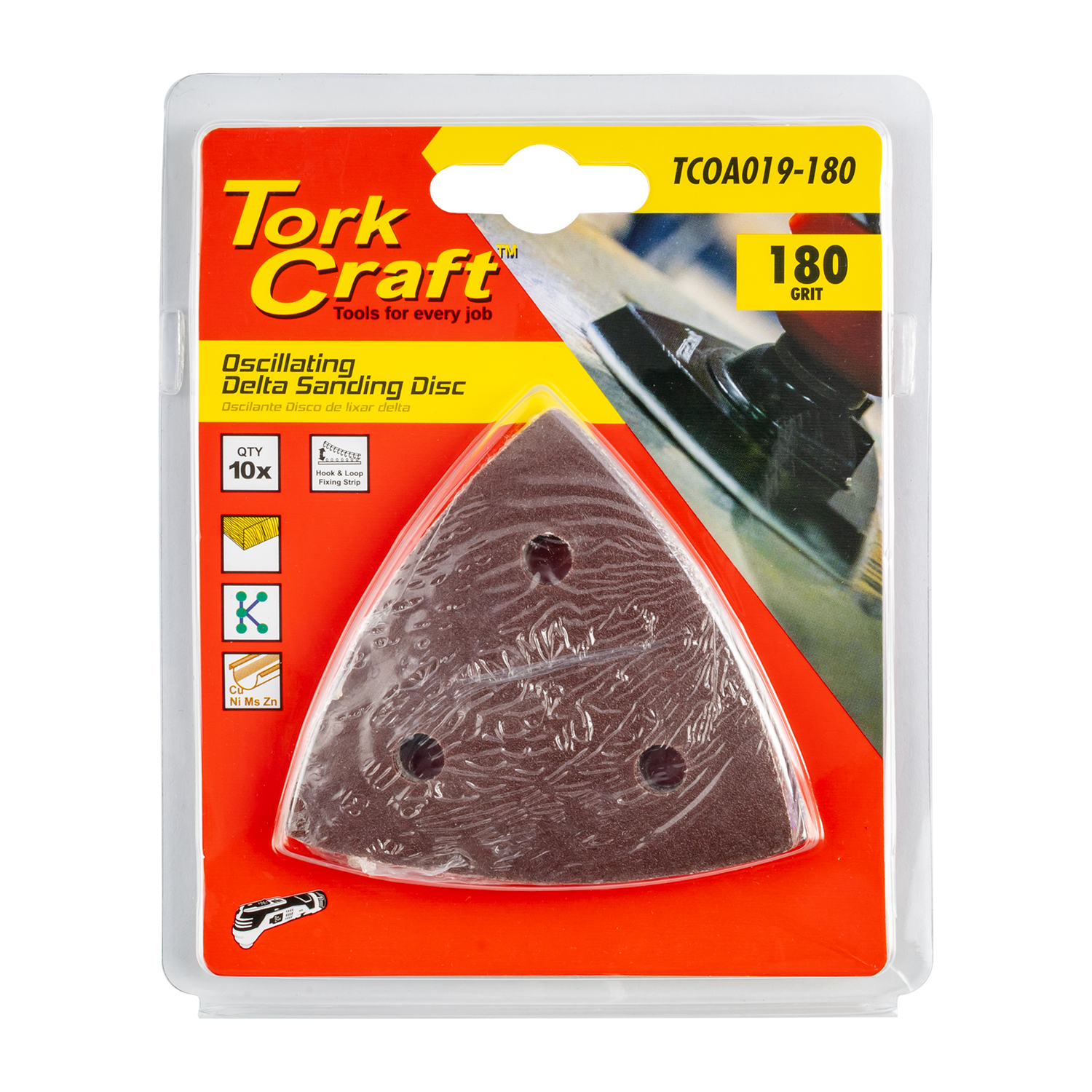 OSCILLATING SANDPAPER A/O 10PC DELTA SHAPE 180GRIT