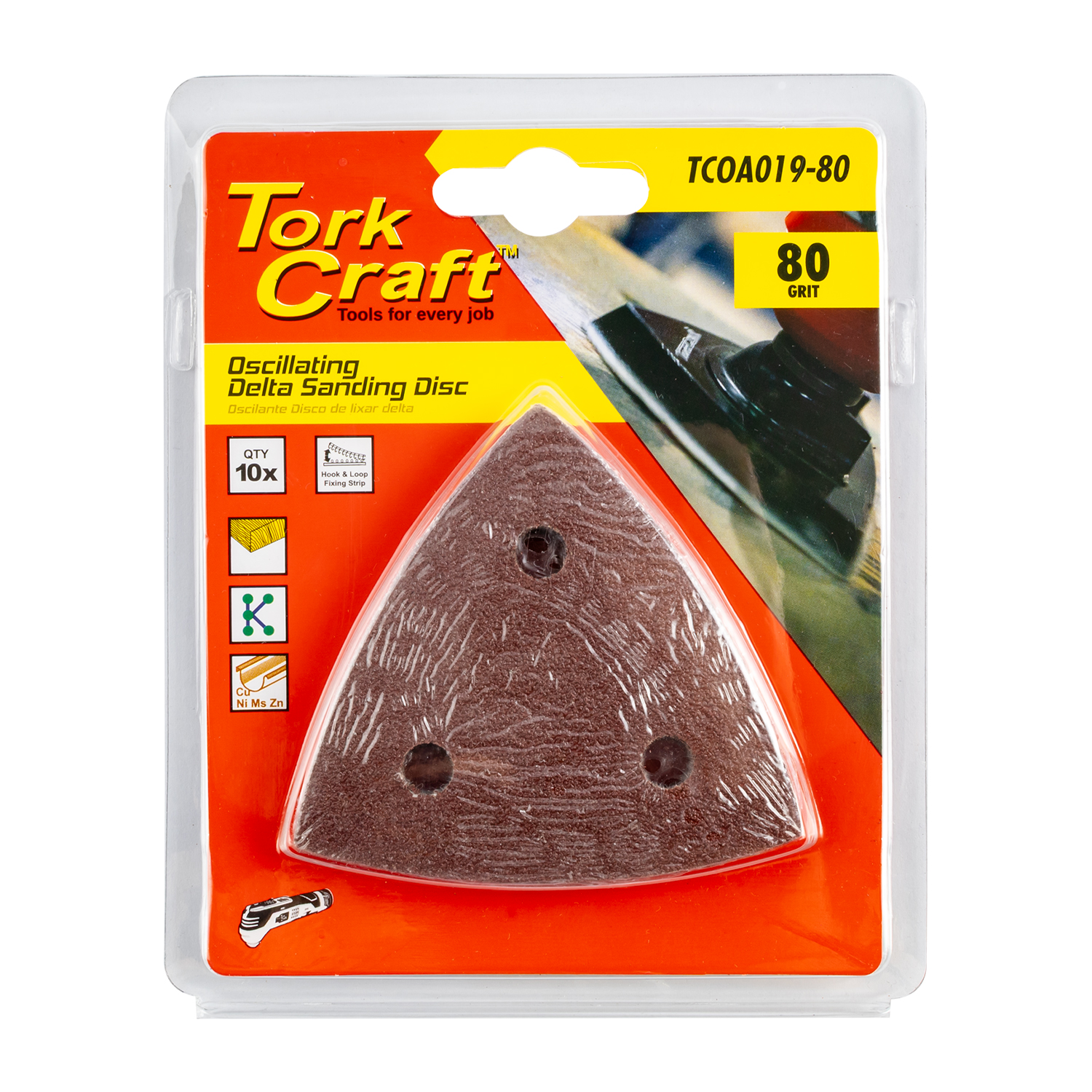 OSCILLATING SANDPAPER A/O 10PC DELTA SHAPE 80GRIT