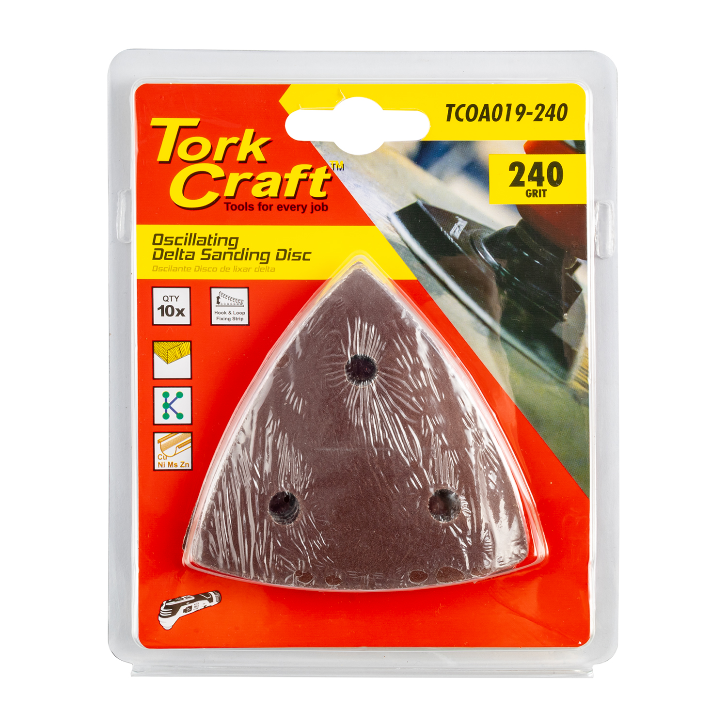 OSCILLATING SANDPAPER A/O 10PC DELTA SHAPE 240GRIT