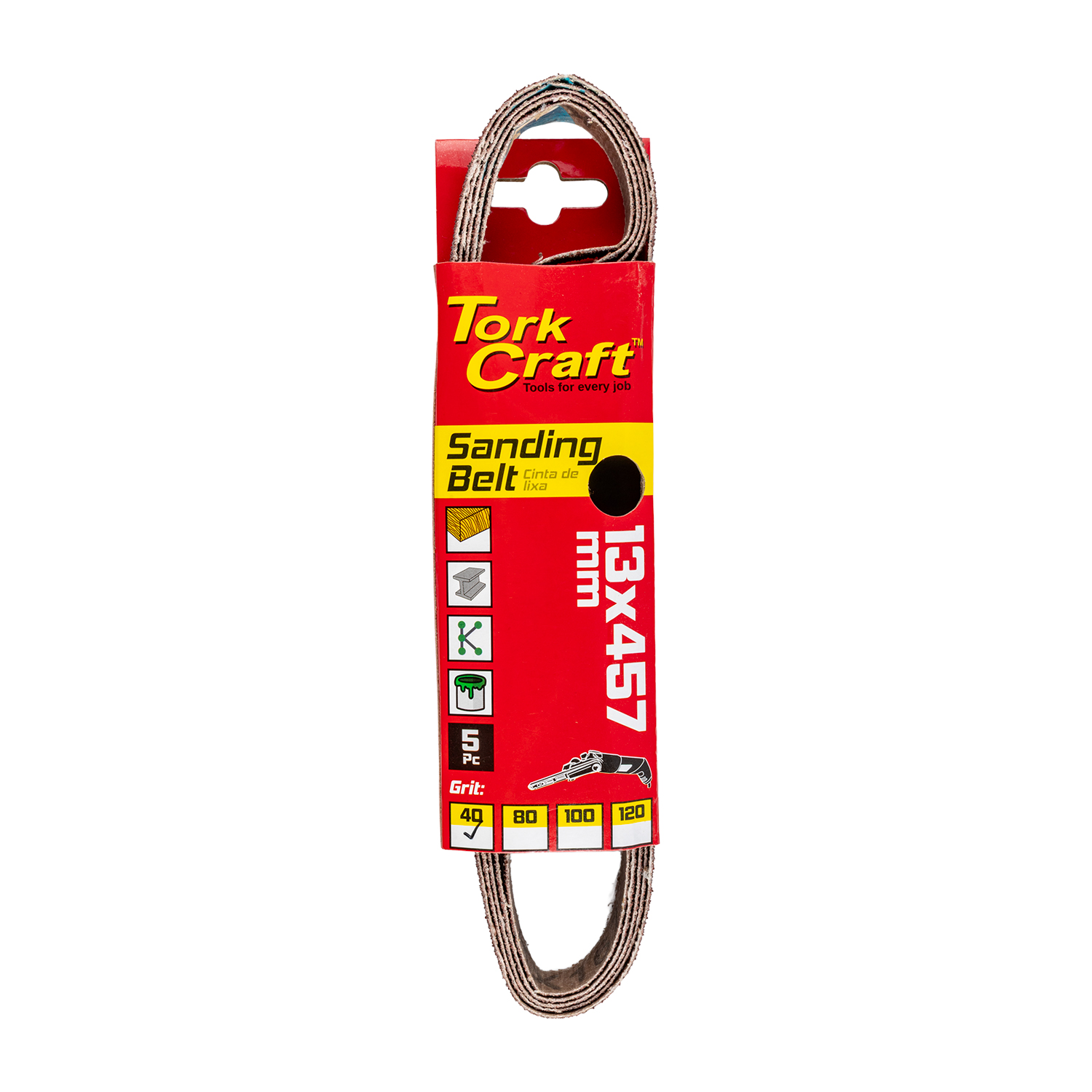 POWERFILE SANDING BELT 13 X 40 GRIT 5/PK