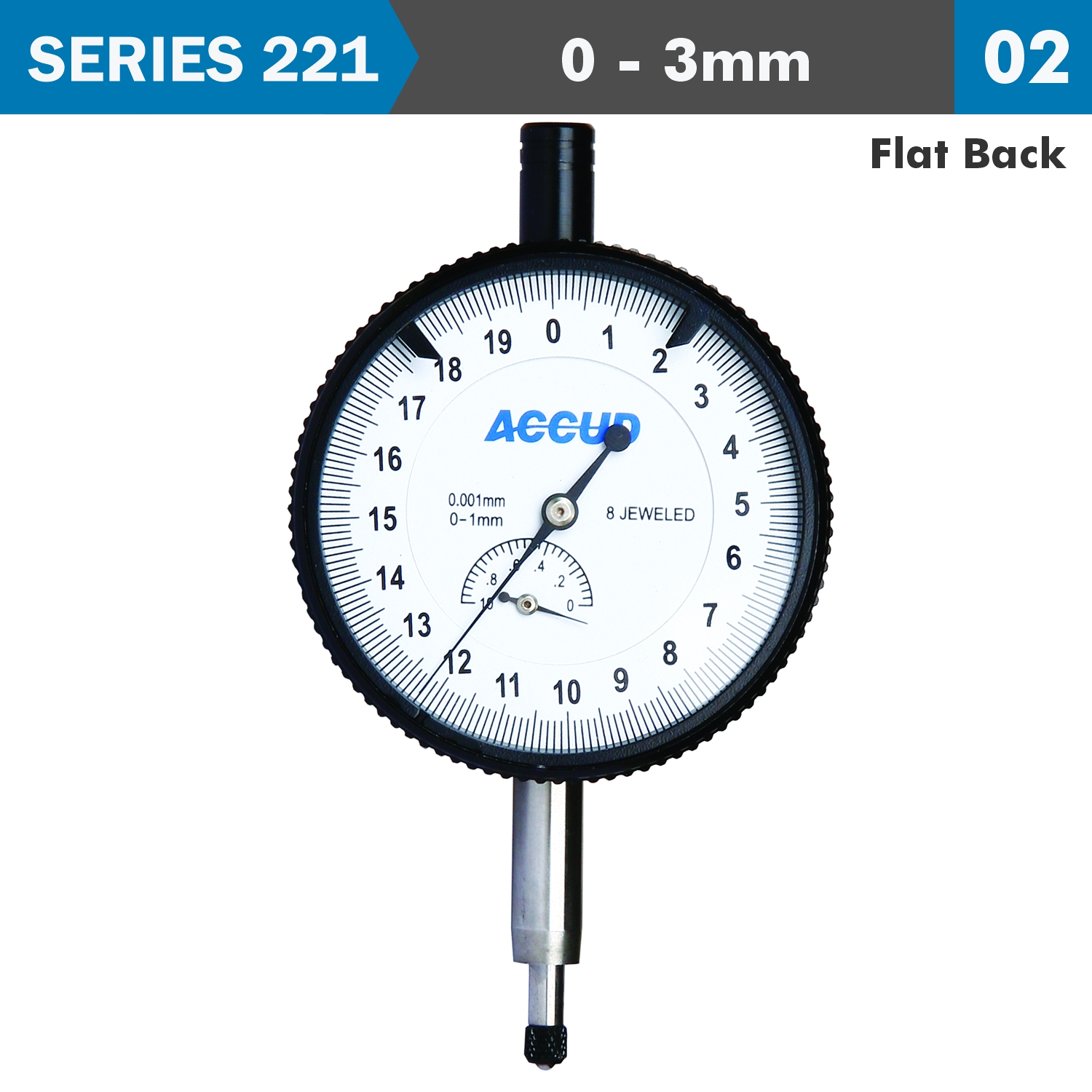 PRECISION DIAL INDICATOR FLAT BACK