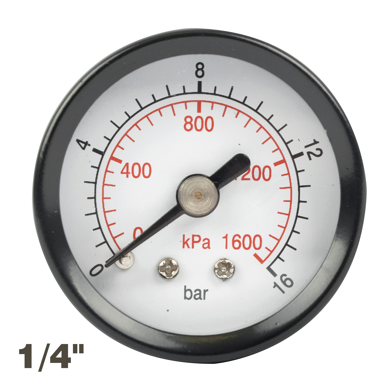 PRESS. GAUGE 1/4' REAR FIT 0-16BAR 0-1600KPA