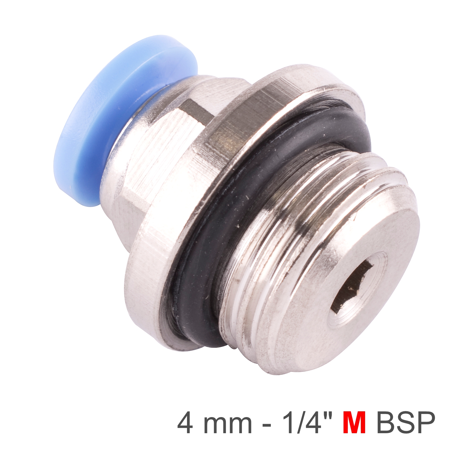 PU FITTING STR. STUD W/O-RING -1/4' M