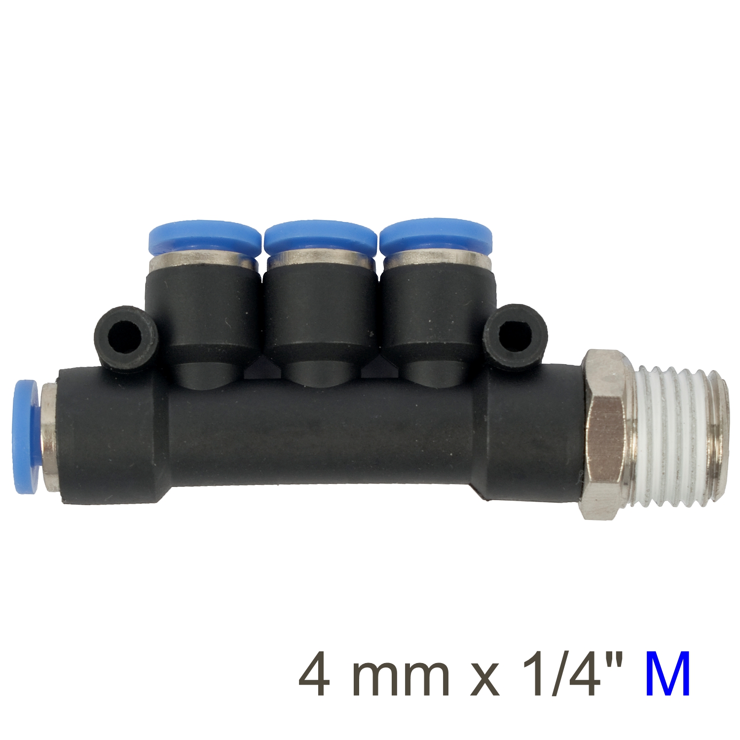 PU HOSE FITTING MANIFOLD 4 X PORT X 1/4'M