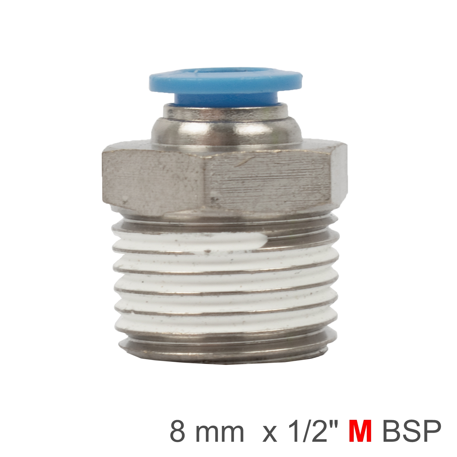 PU HOSE FITTING STRAIGHT STUD -1/2 M