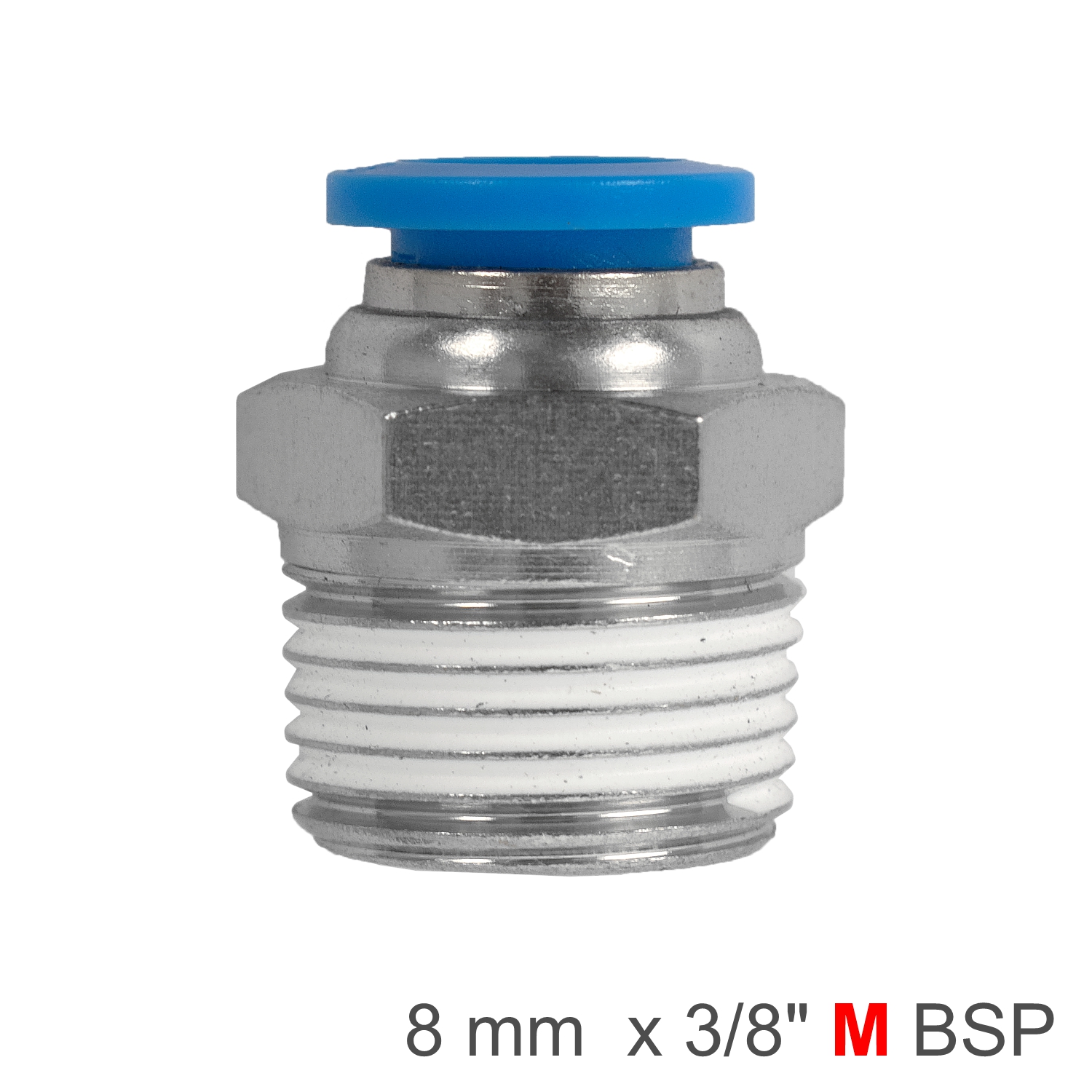 PU HOSE FITTING STRAIGHT STUD -3/8 M