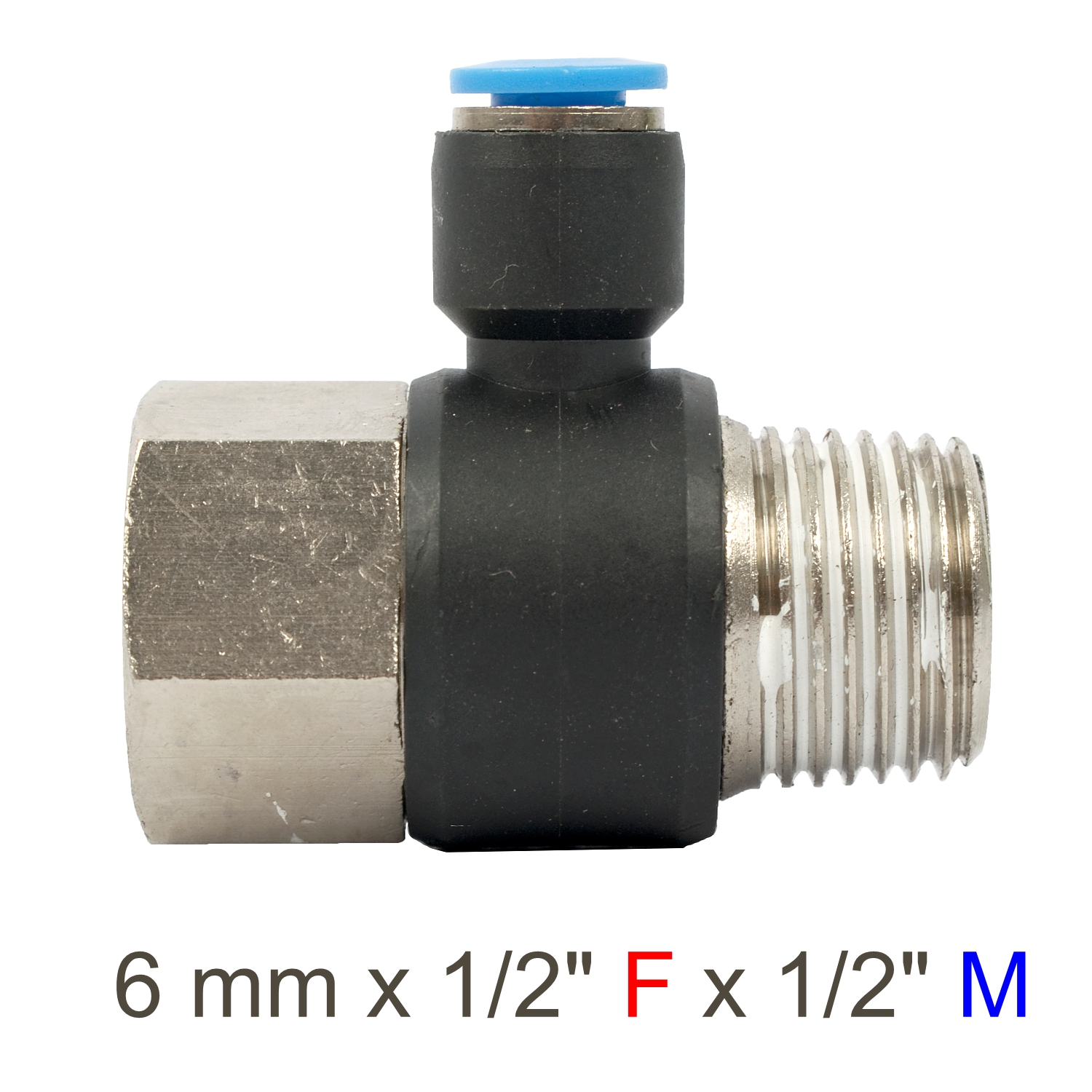PU HOSE FITTING TEE X 1/2'F X 1/2'M