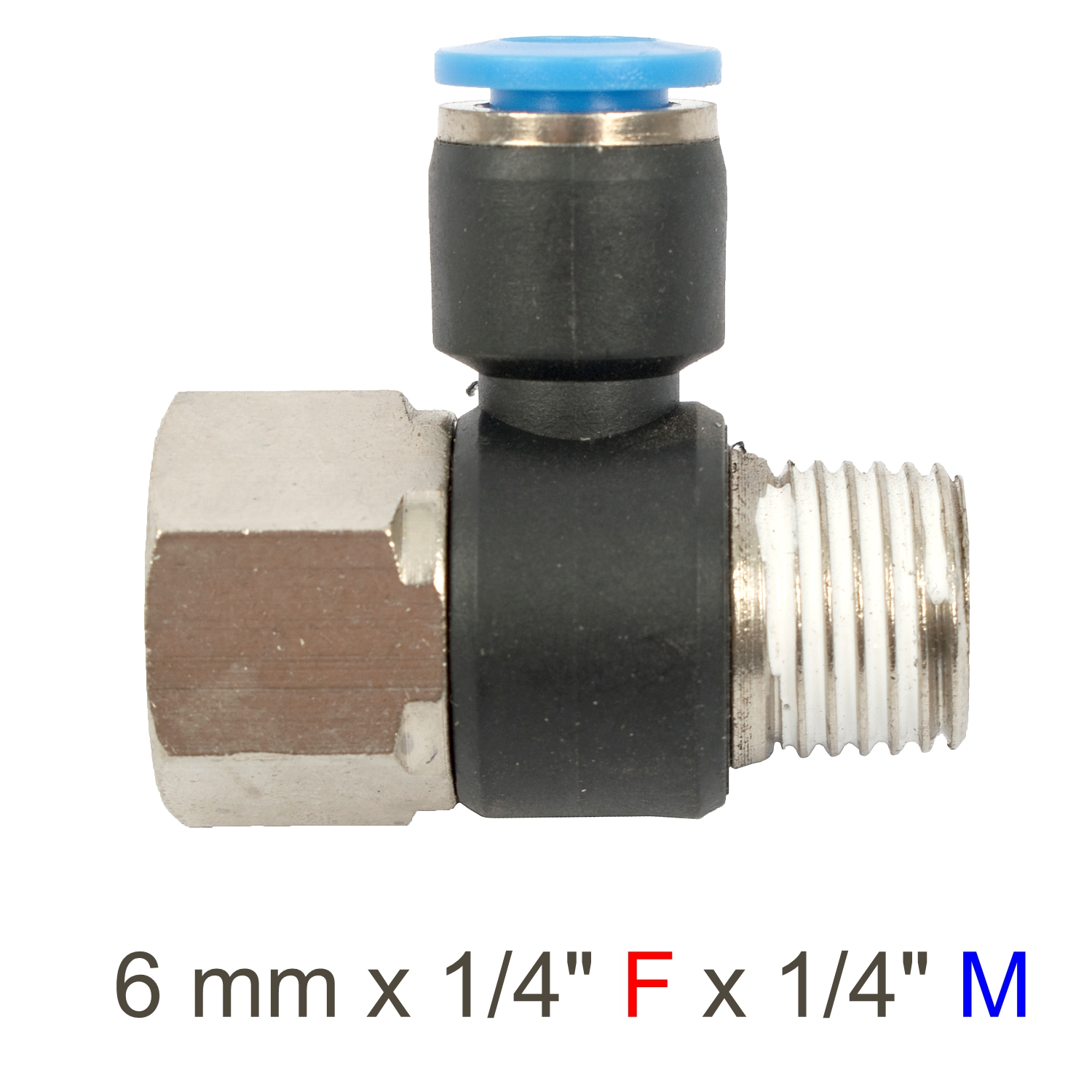 PU HOSE FITTING TEE X 1/4'F X 1/4'M