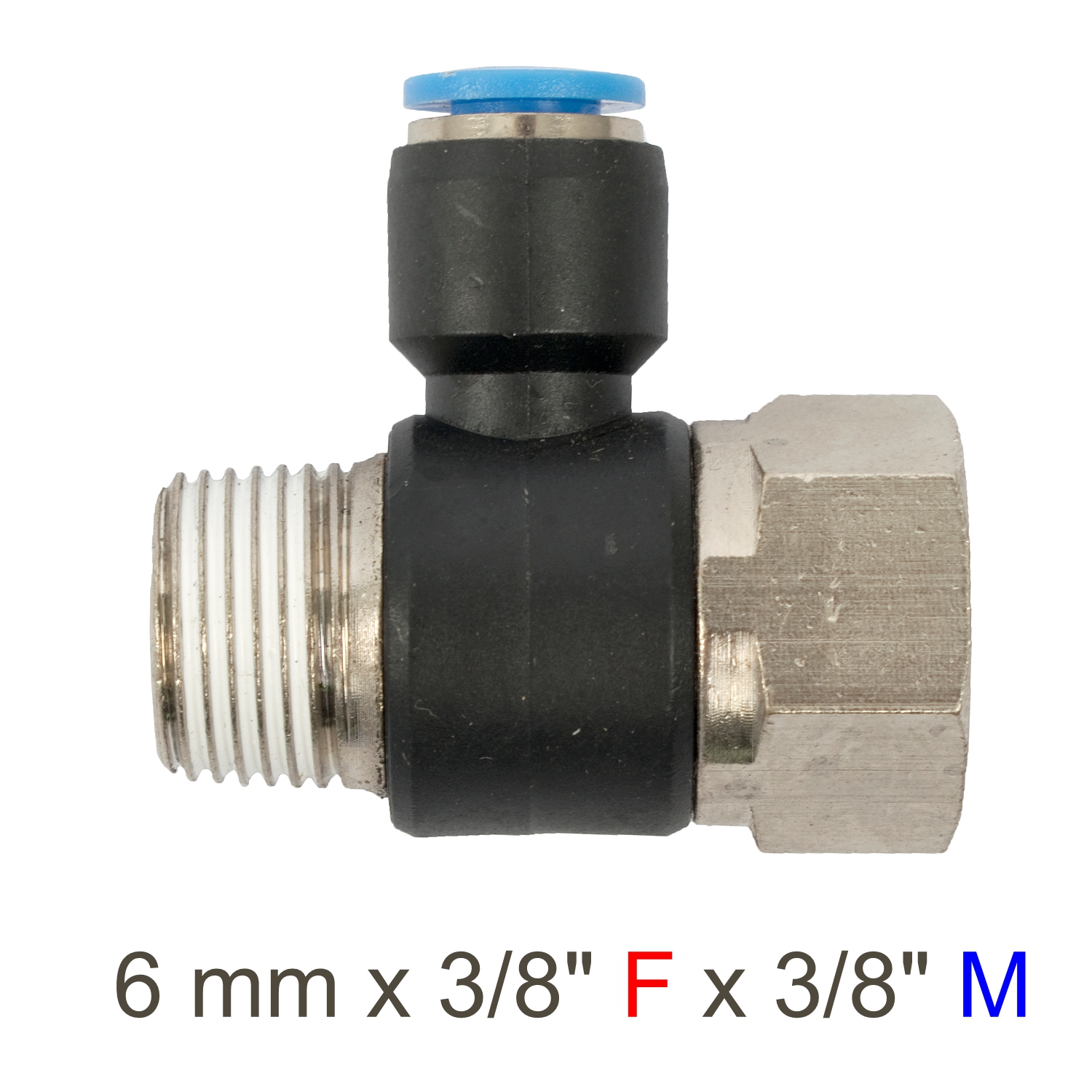 PU HOSE FITTING TEE X 3/8'F X 3/8'M