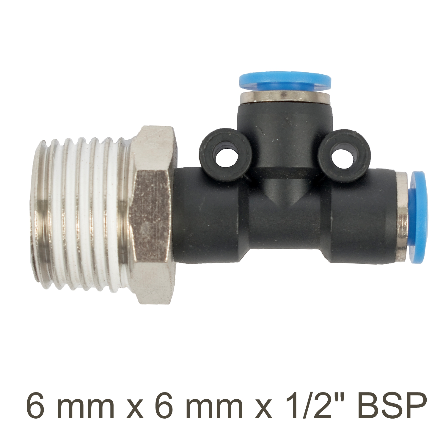 PU HOSE FITTING TEE X X 1/2'M